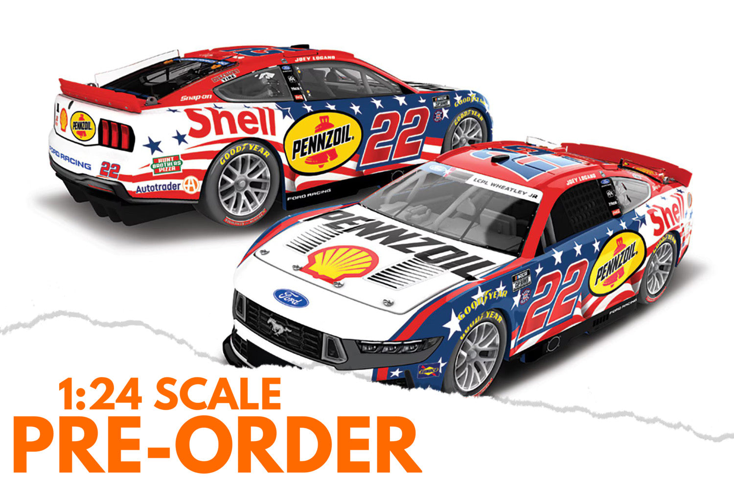 2026 Joey Logano 1:24 Shell-Pennzoil Stars and Stripes NASCAR Diecast