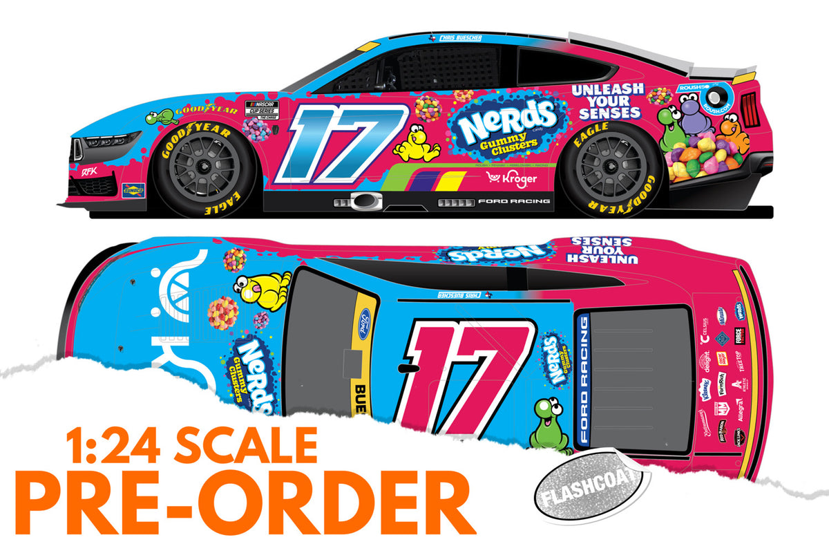 2026 Chris Buescher 1:24 Kroger / Nerds Gummy Clusters FLASHCOAT SILVER Diecast