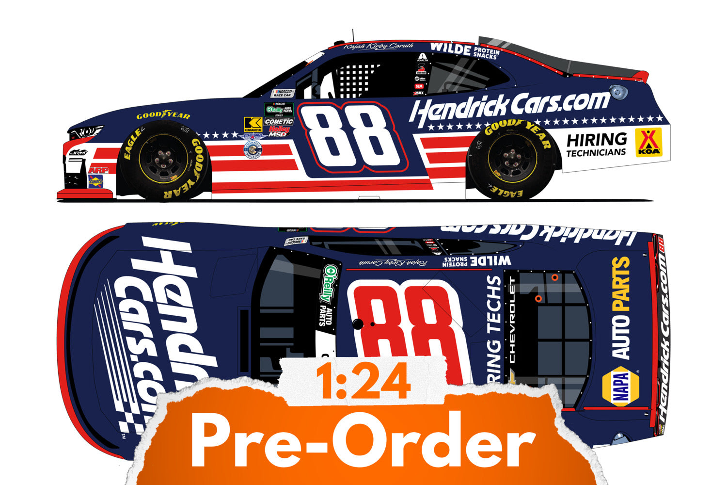 2026 Rajah Caruth 1:24 HendrickCars.com Patriotic Diecast
