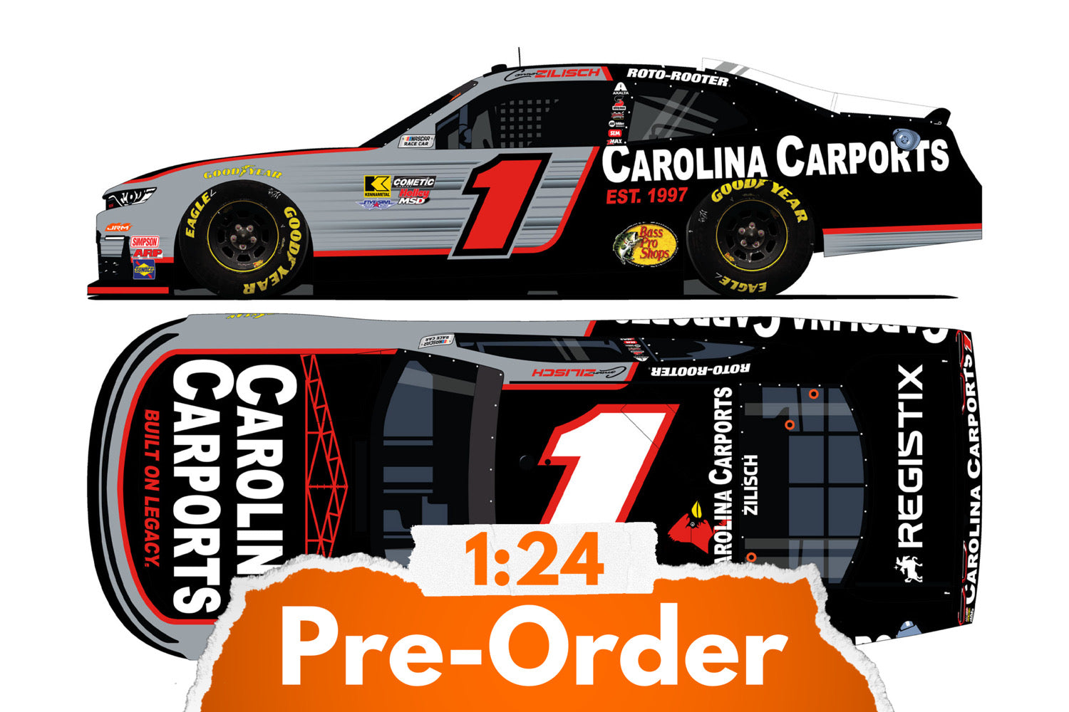 2026 Connor Zilisch 1:24 Carolina Car Ports NASCAR Diecast