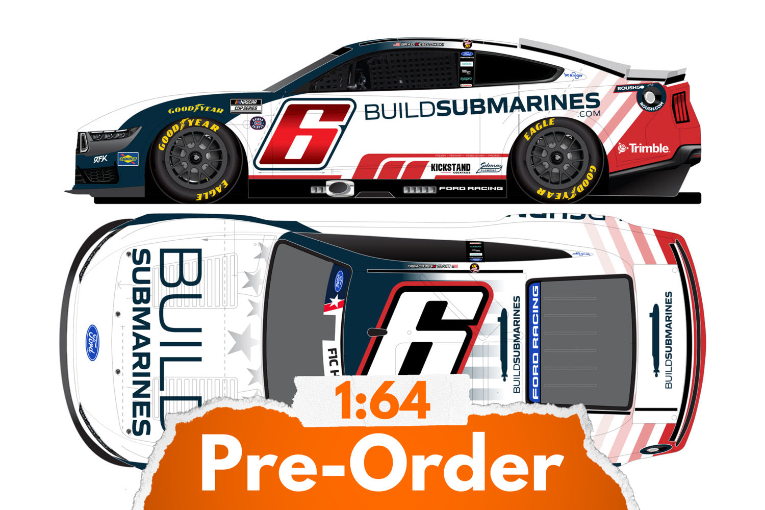 2026 Brad Keselowski 1:64 Buildsubmarines.com Salutes Diecast