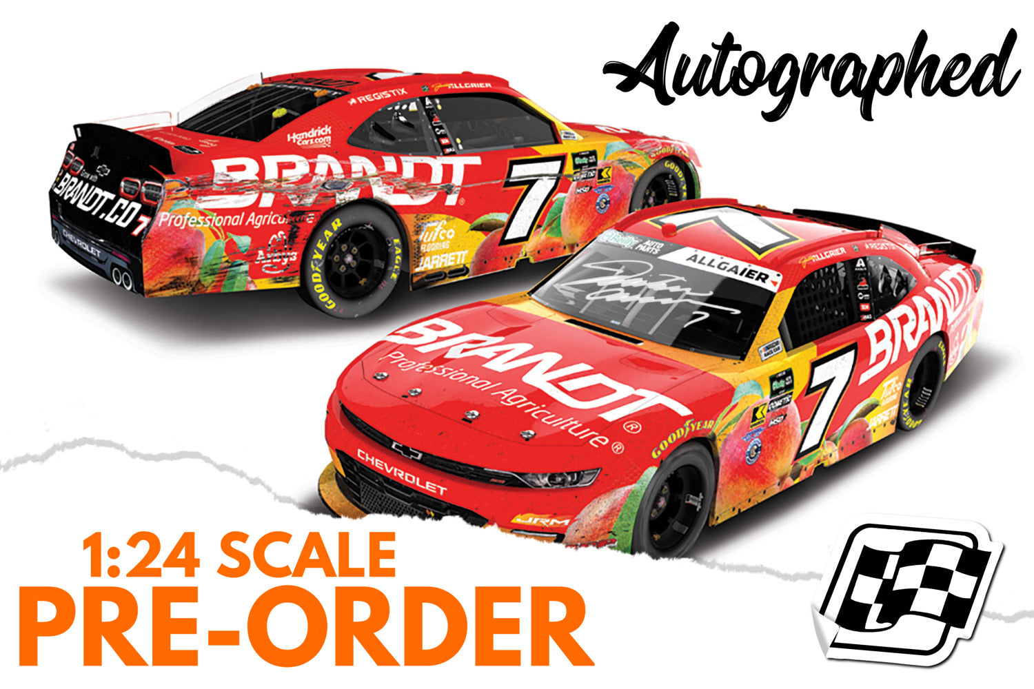 2026 Justin Allgaier 1:24 Brandt Darlington Race Win AUTOGRAPHED Diecast