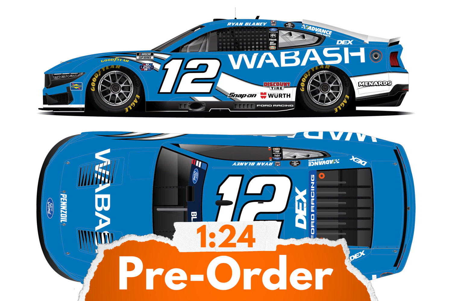 2026 Ryan Blaney 1:24 Wabash NASCAR Diecast