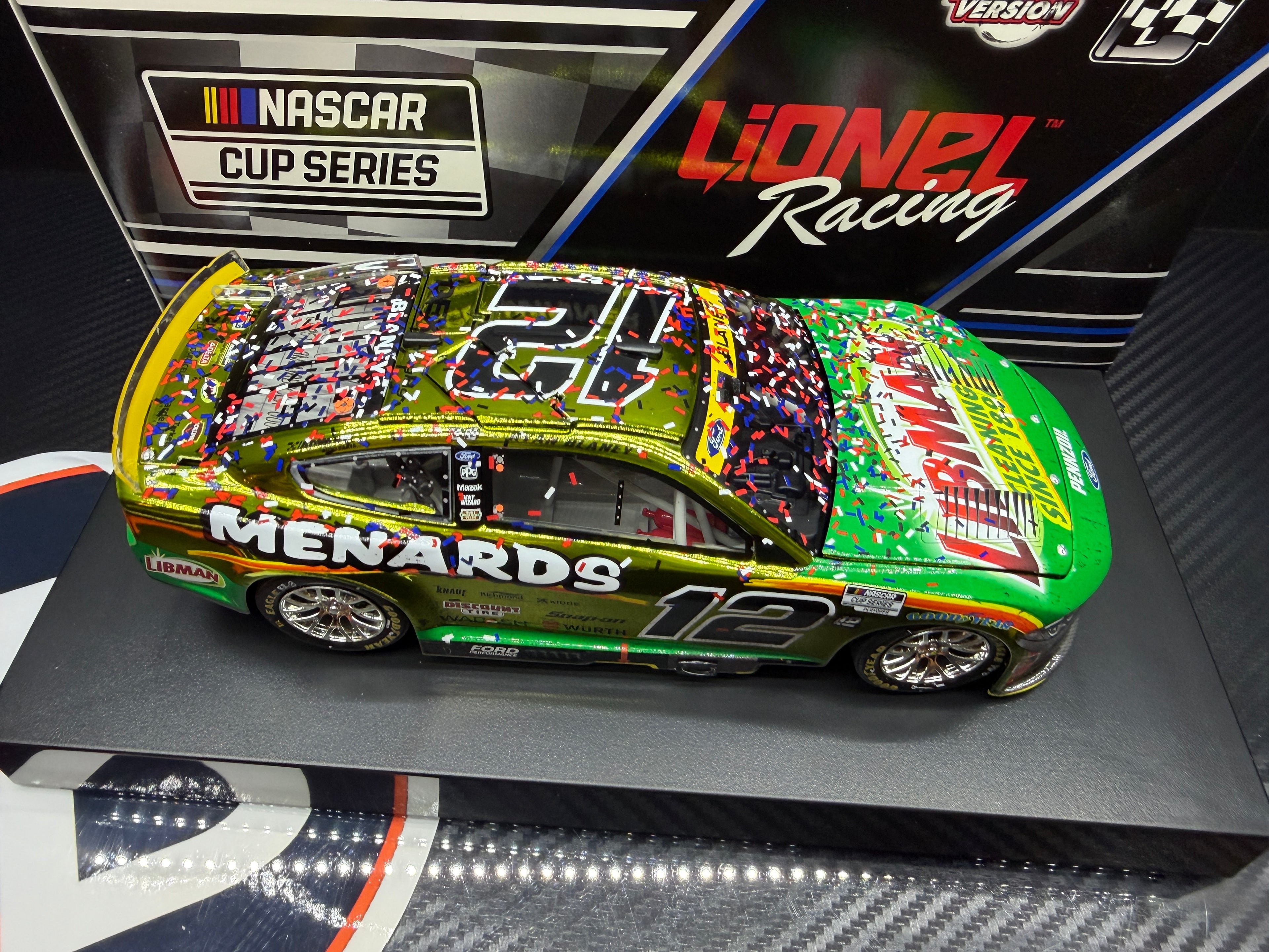 2025 Ryan Blaney 1:24 Menards Libman New Hampshire Race Win COLOR CHROME Diecast