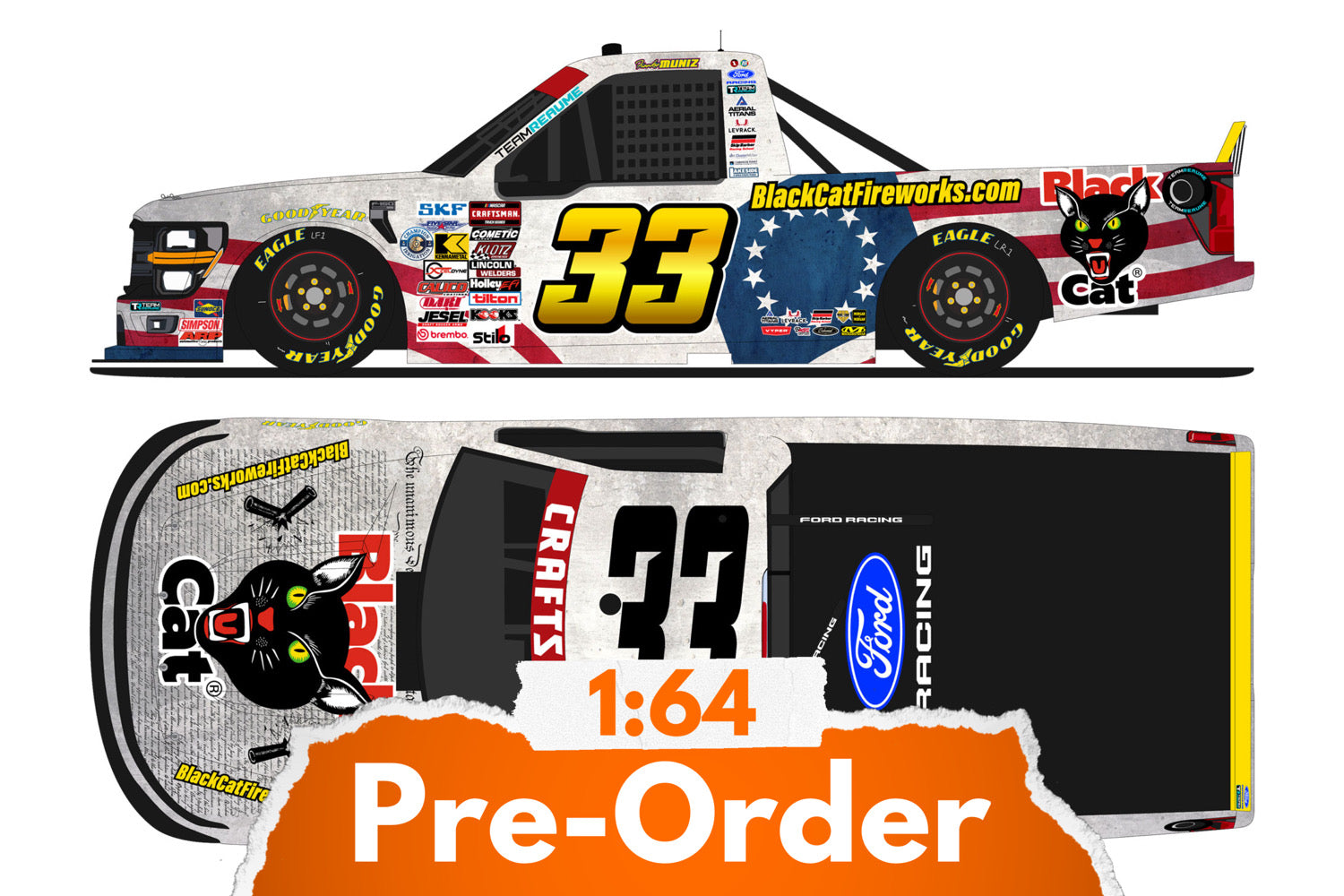 2026 Frankie Muniz 1:64 Black Cat Fireworks Diecast