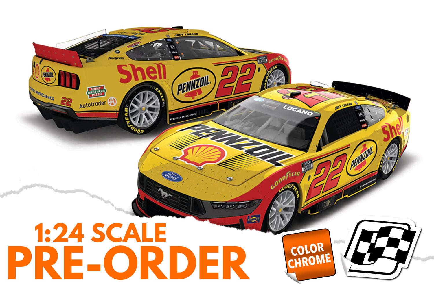 2026 Joey Logano 1:24 Shell-Pennzoil Daytona Duel Race Win COLOR CHROME Diecast