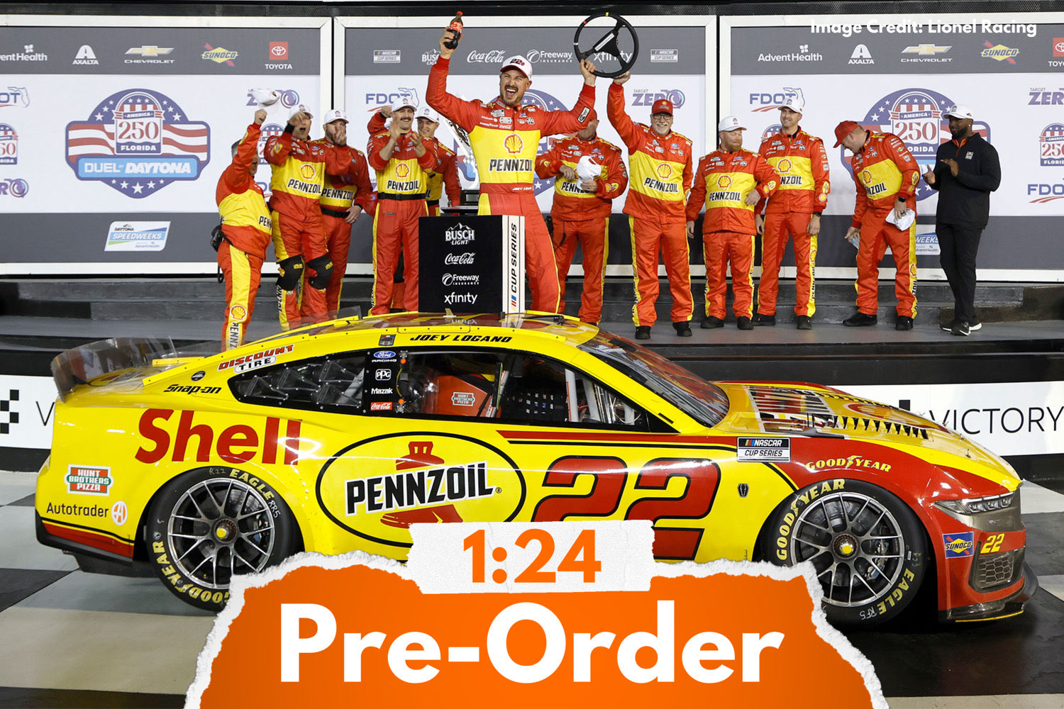 2026 Joey Logano 1:24 Shell-Pennzoil Daytona Duel Race Win Diecast