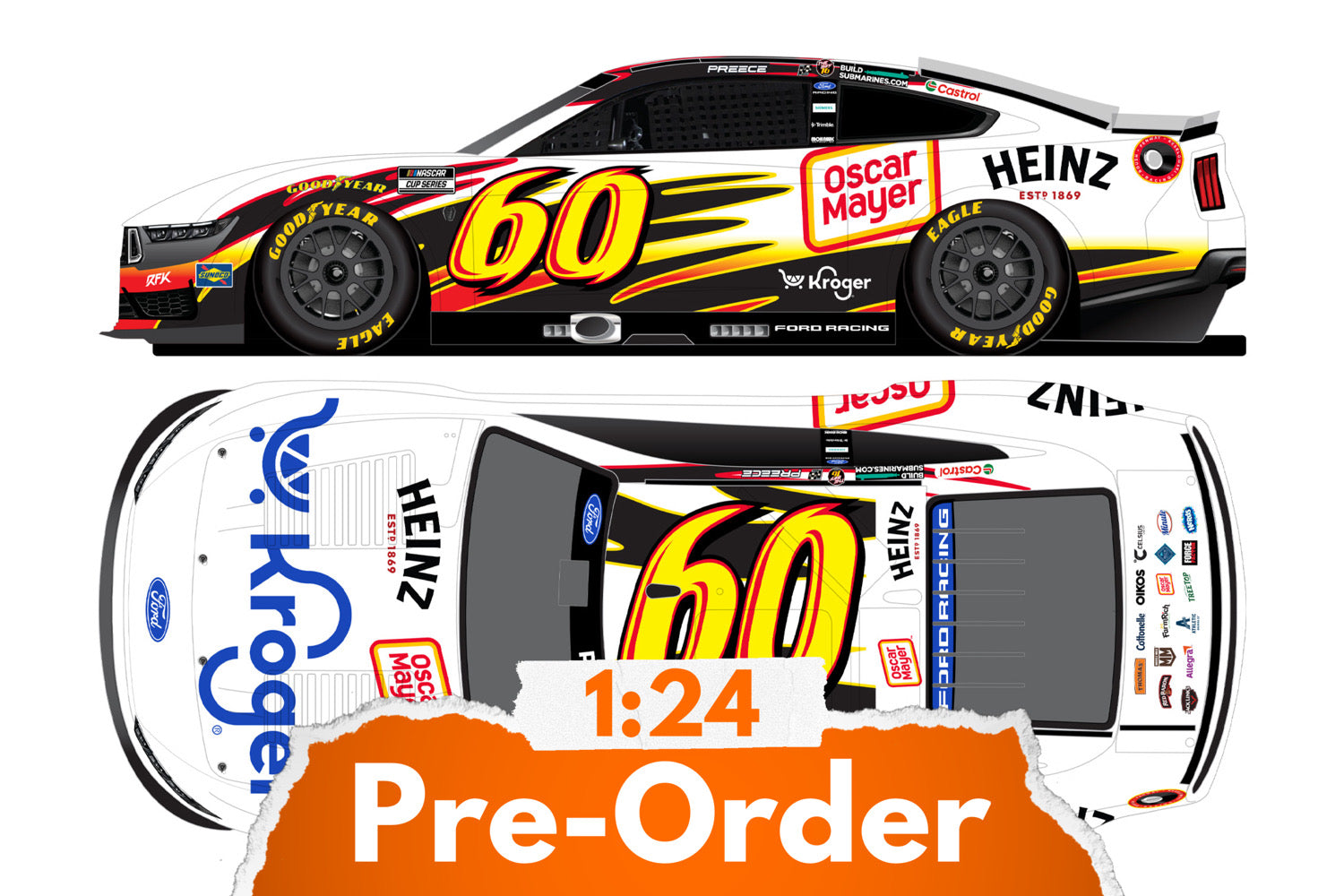 2026 Ryan Preece 1:24 Kroger / Oscar Mayer / Heinz Throwback Diecast