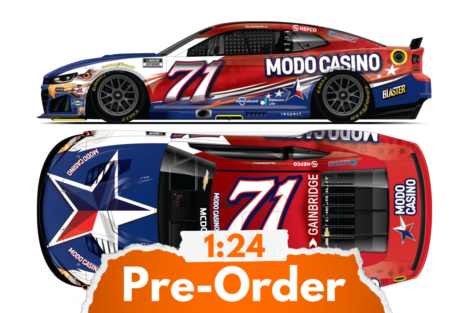 2026 Michael McDowell 1:24 Modo Casino Diecast
