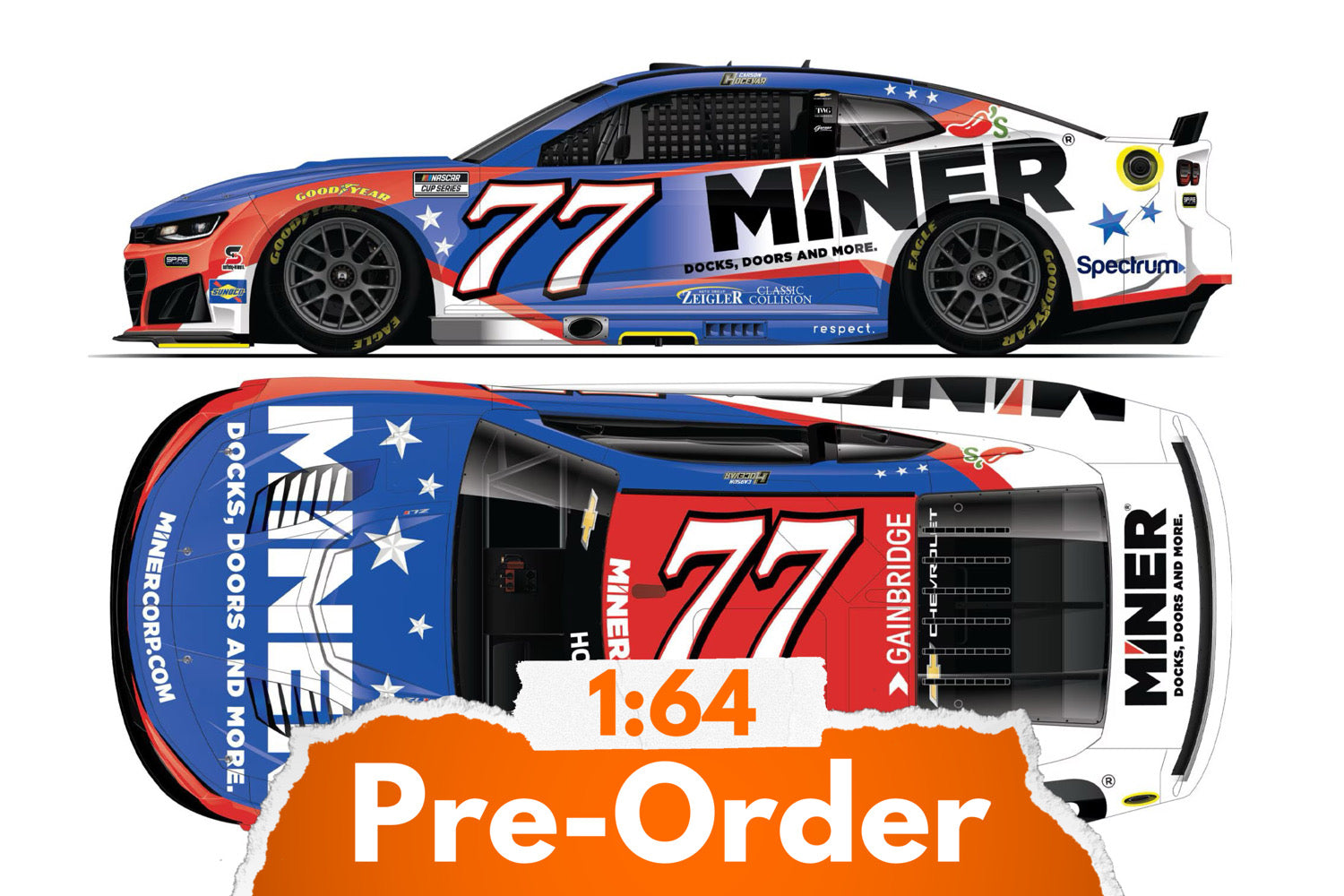 2026 Carson Hocevar 1:64 Miner Fan Vote NASCAR Diecast