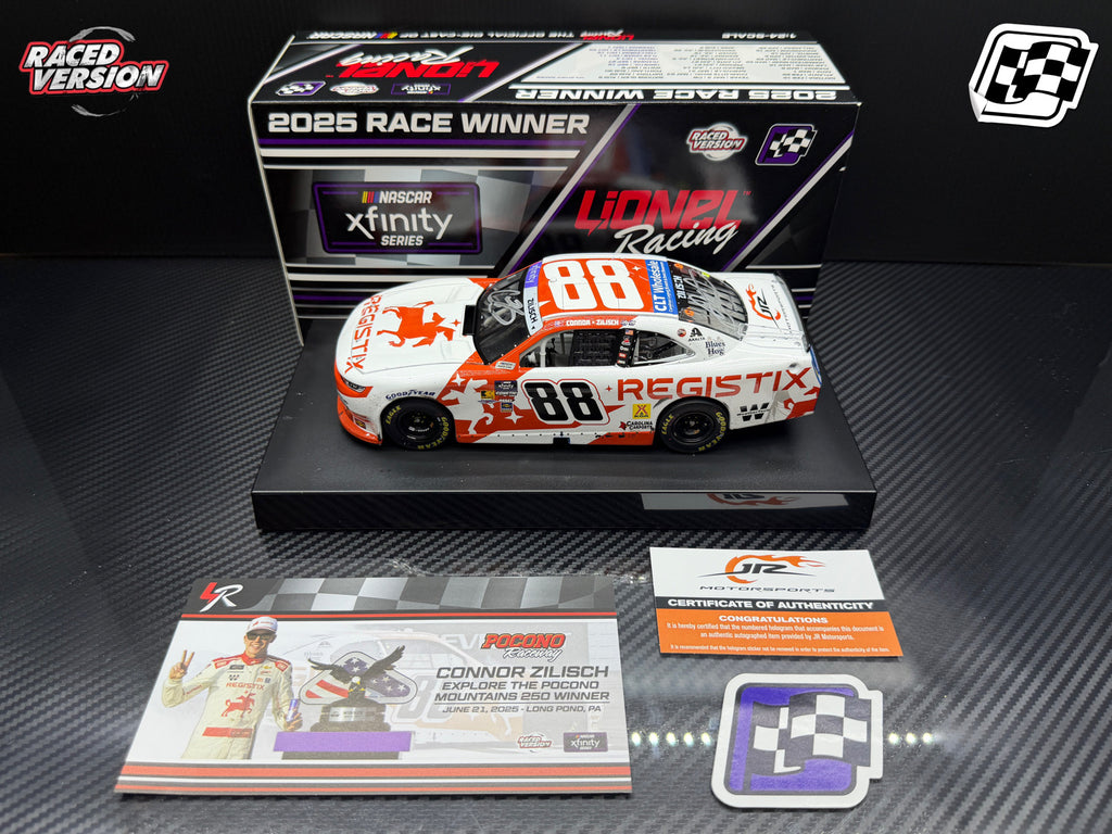 2025 Connor Zilisch 1:24 Registix Pocono Race Win Diecast (Dual Autograph)
