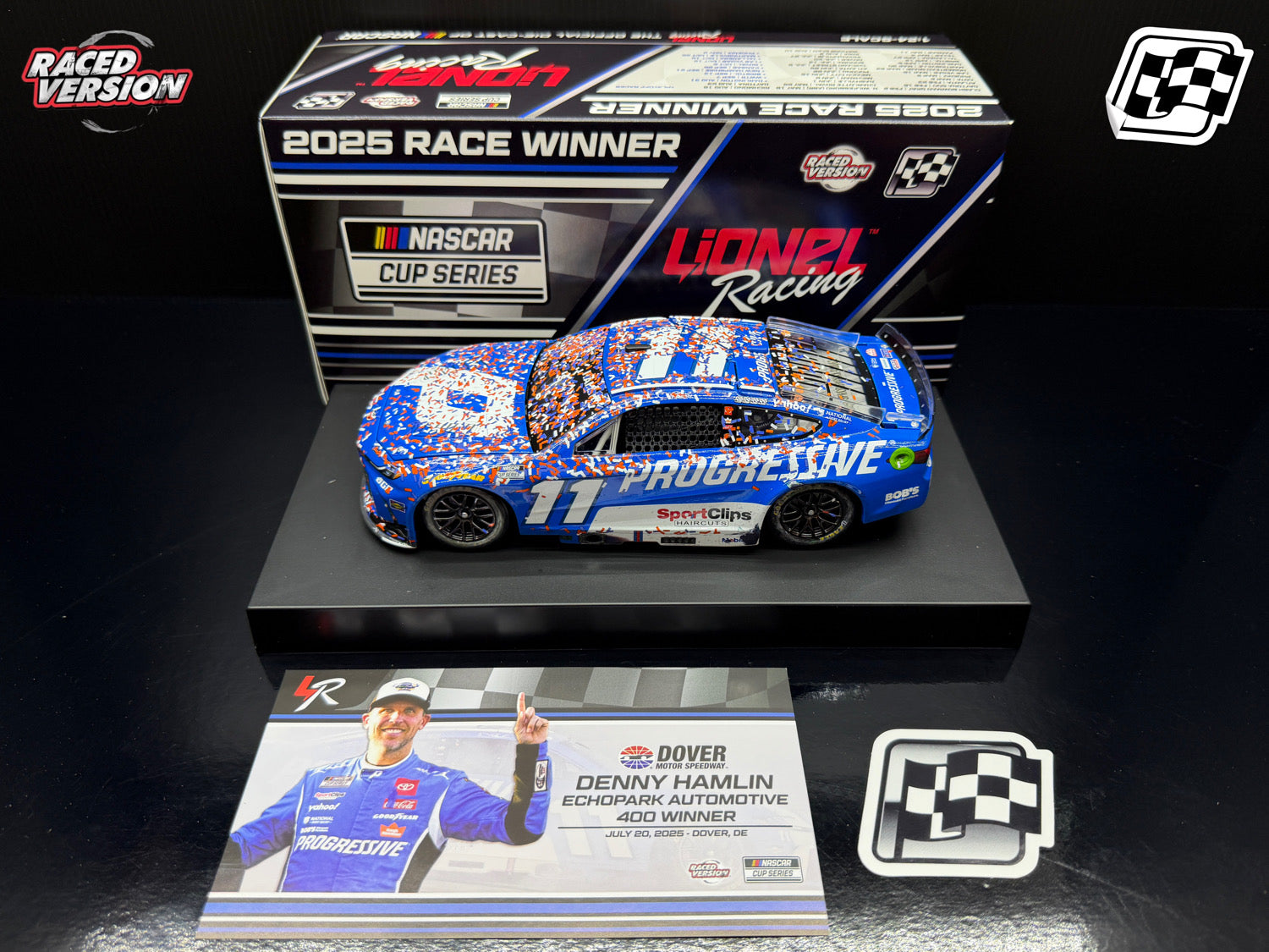 2025 Denny Hamlin 1:24 Progressive Dover Race Win Diecast