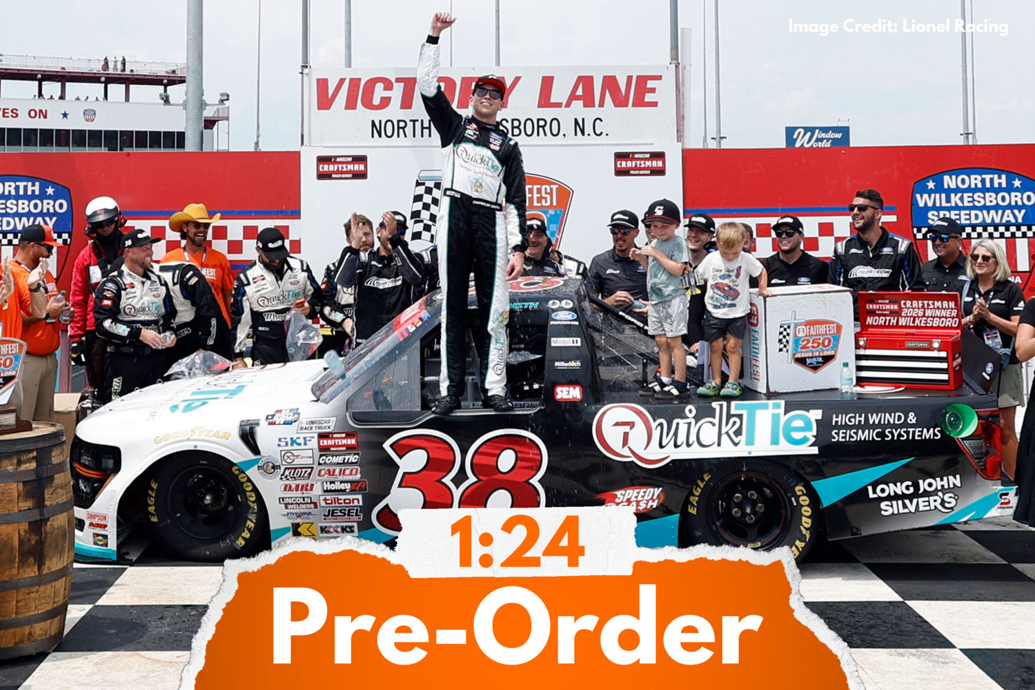 2026 Chandler Smith 1:24 QuickTie North Wilkesboro Race Win Diecast