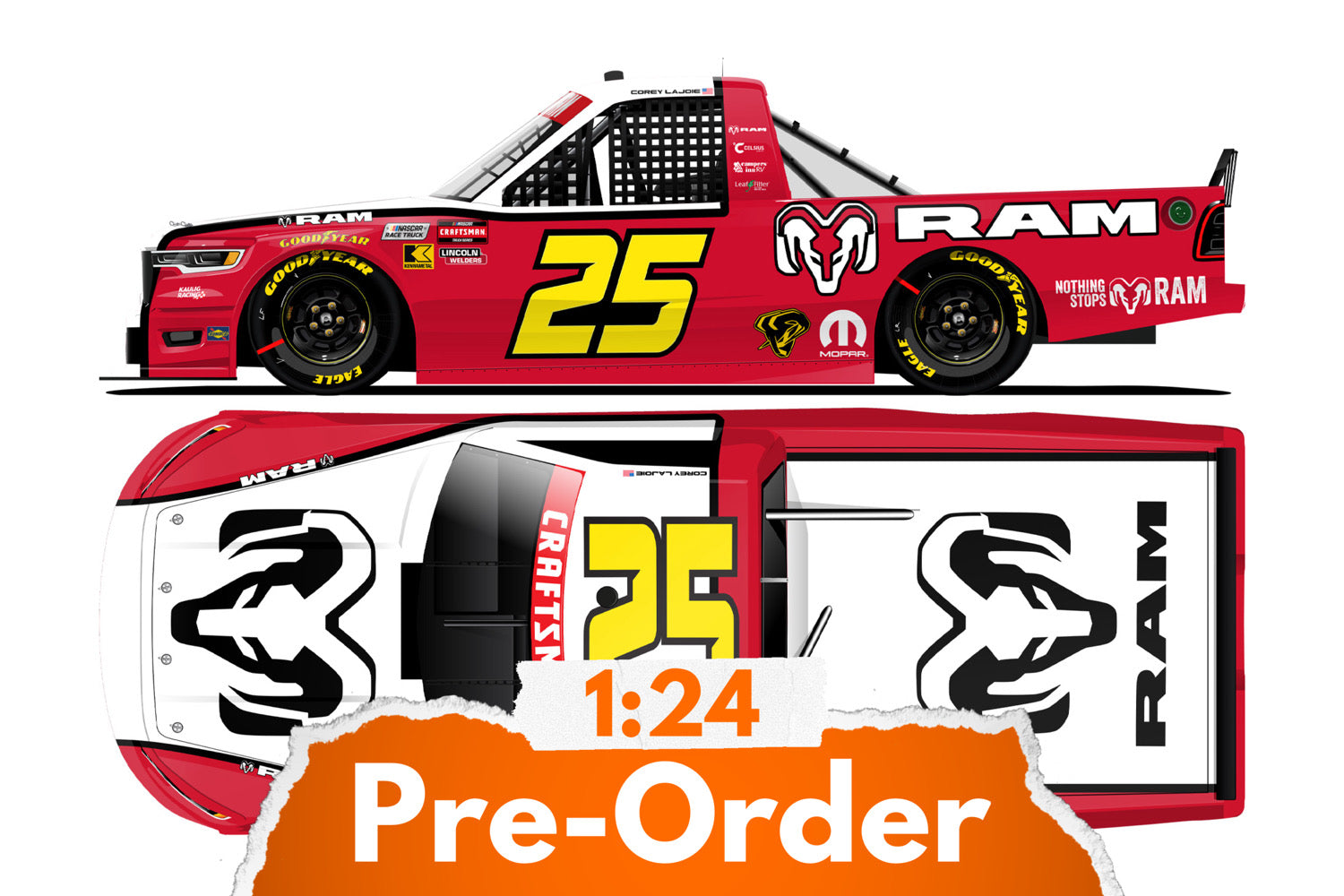 2026 Corey Lajoie 1:24 Ram Throwback Diecast