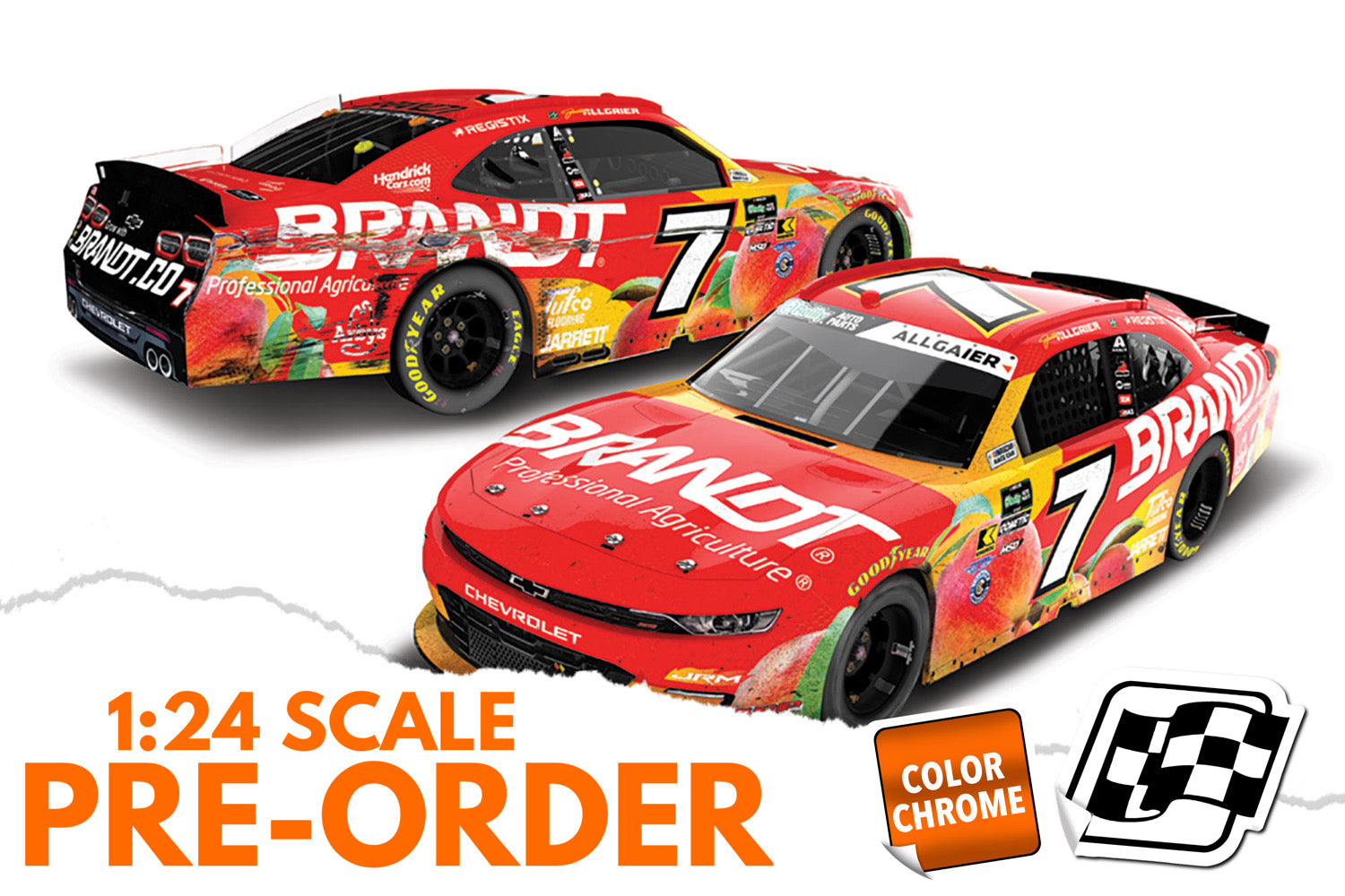 2026 Justin Allgaier 1:24 Brandt Darlington Race Win COLOR CHROME Diecast
