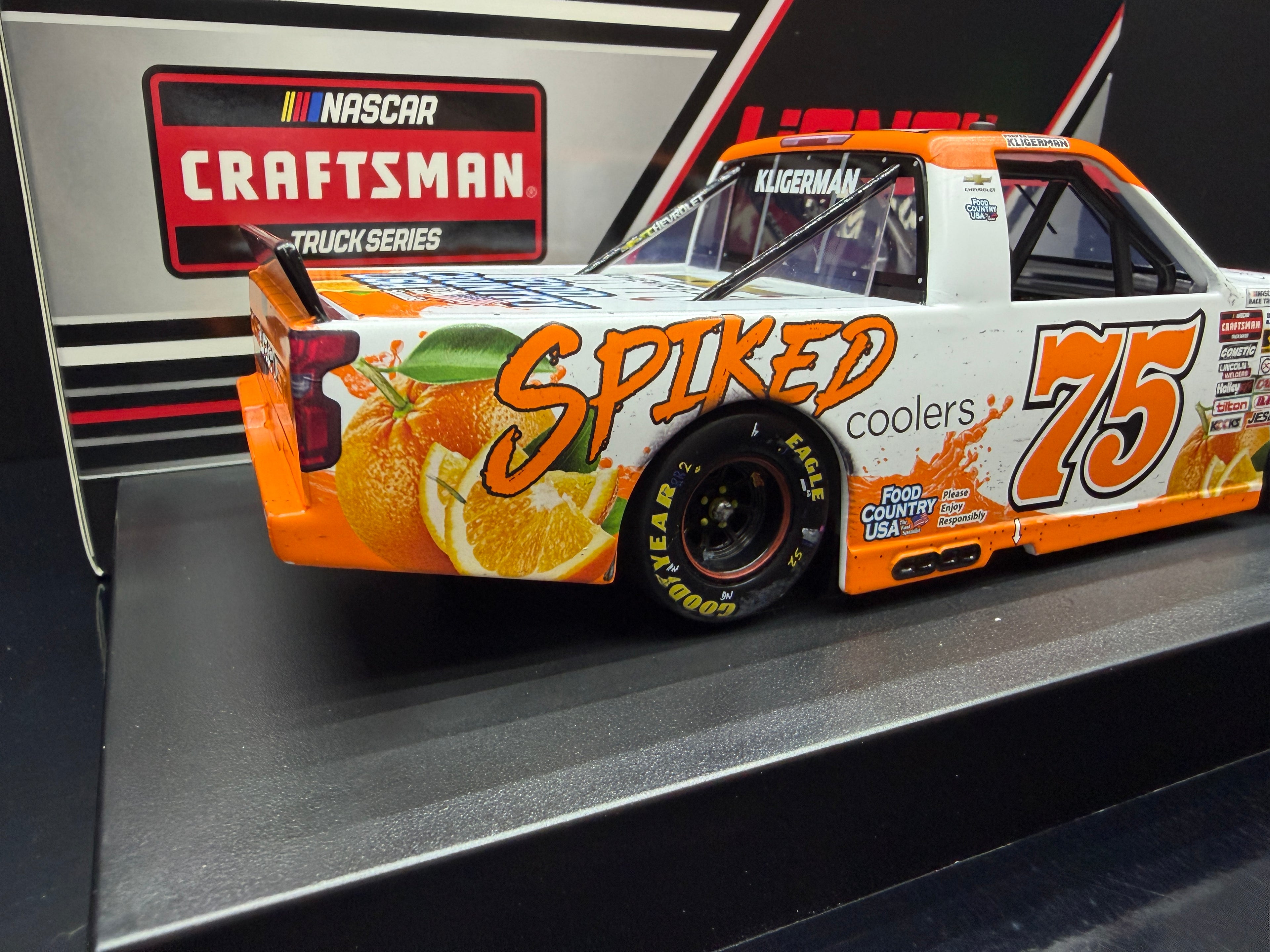 2025 Parker Kligerman 1:24 Spiked Coolers Daytona Raced Version “Win” Diecast