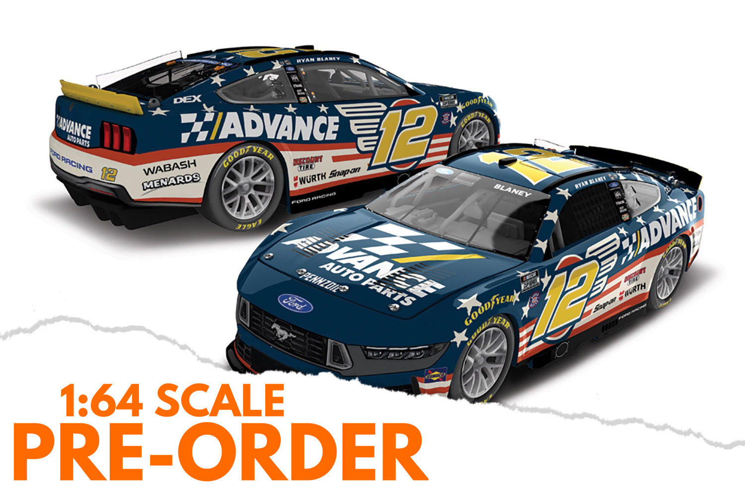 2026 Ryan Blaney 1:64 Advance Auto Parts Patriotic NASCAR Diecast