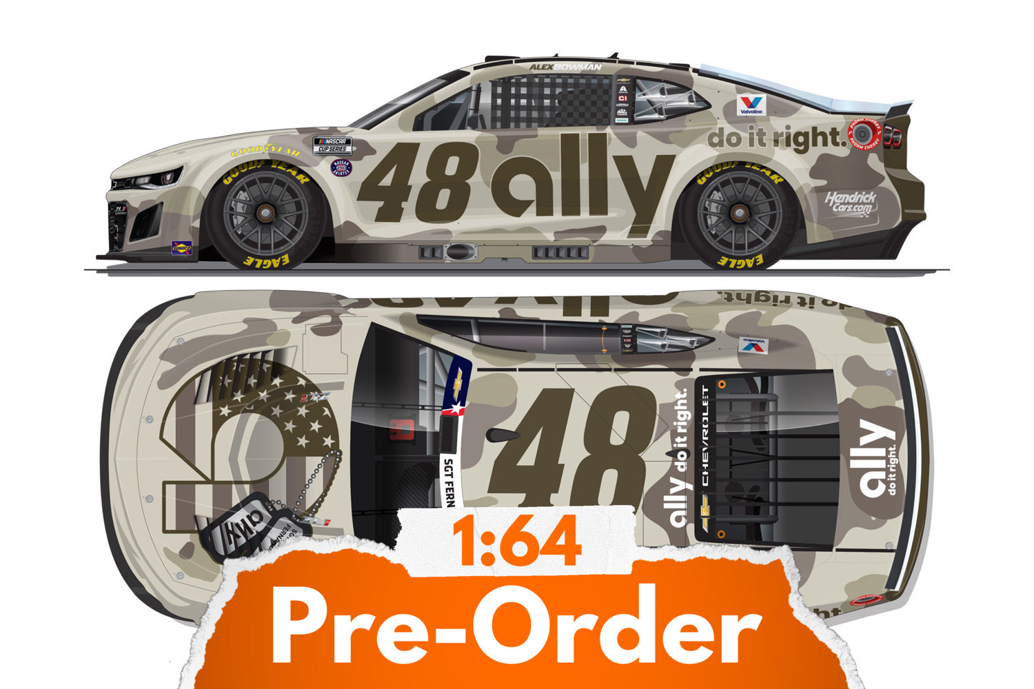 2026 Alex Bowman 1:64 Ally Patriotic NASCAR Diecast