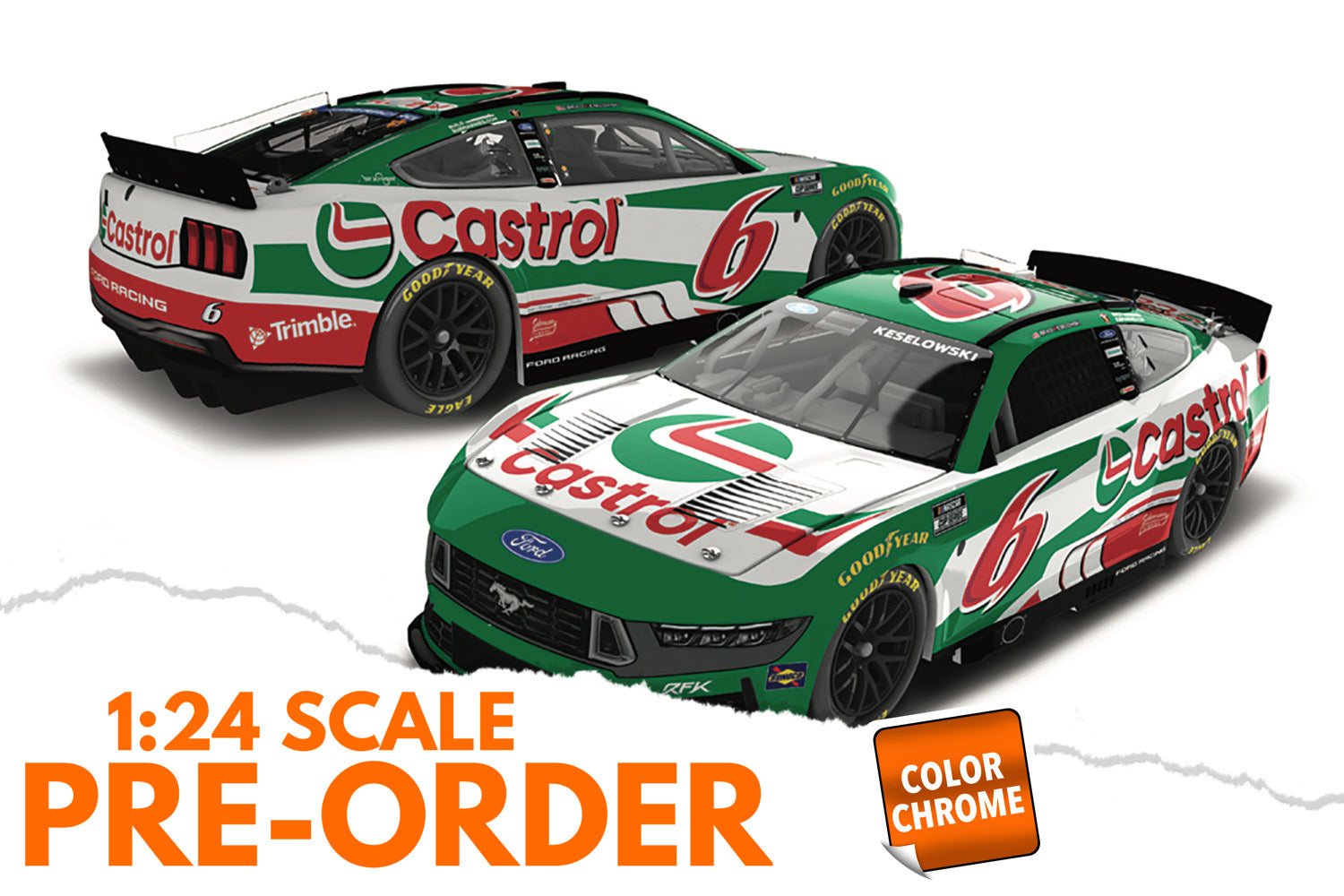 2026 Brad Keselowski 1:24 Castrol Greg Biffle Tribute COLOR CHROME Diecast