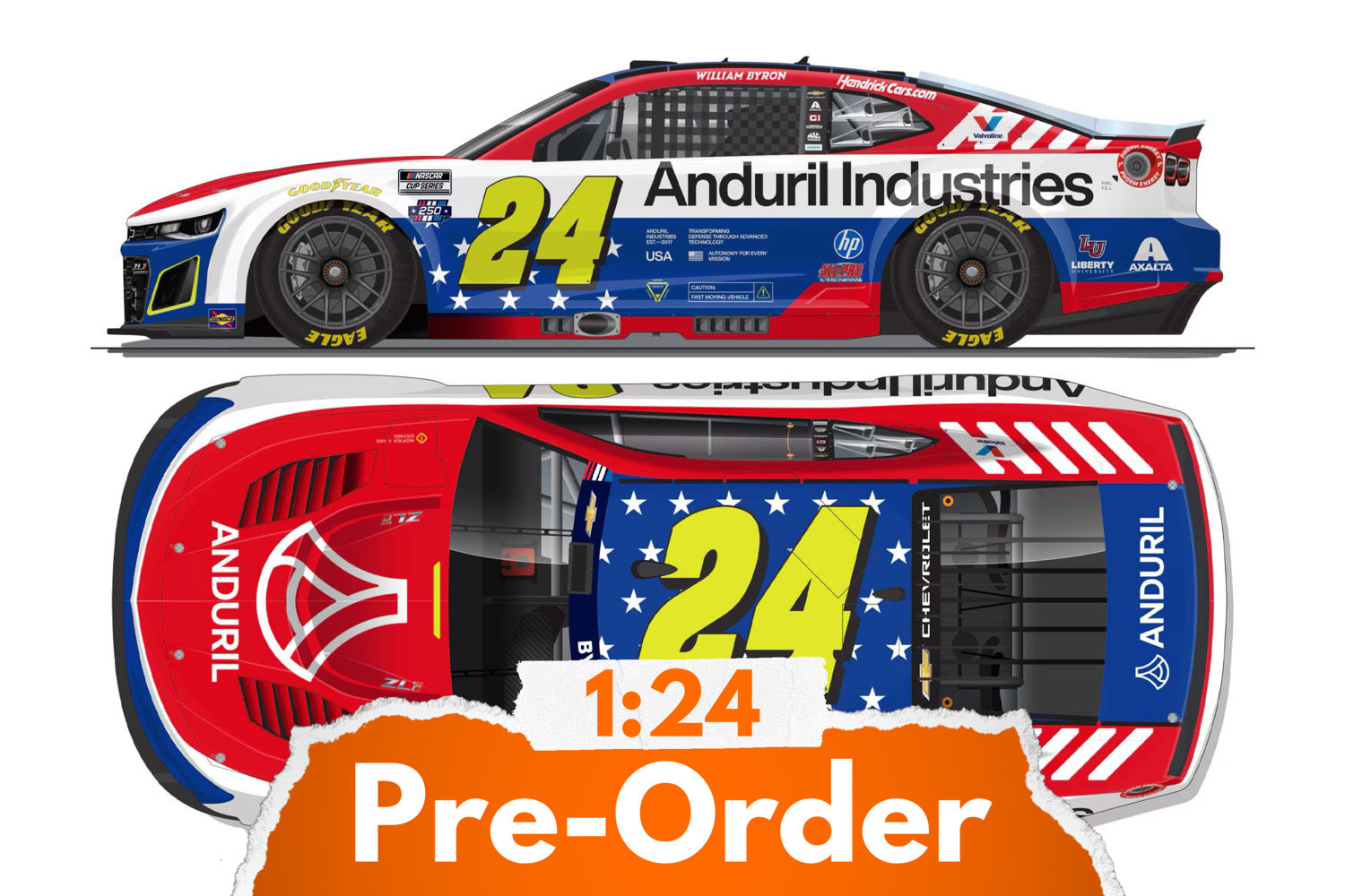 2026 William Byron 1:24 Anduril Patriotic Diecast