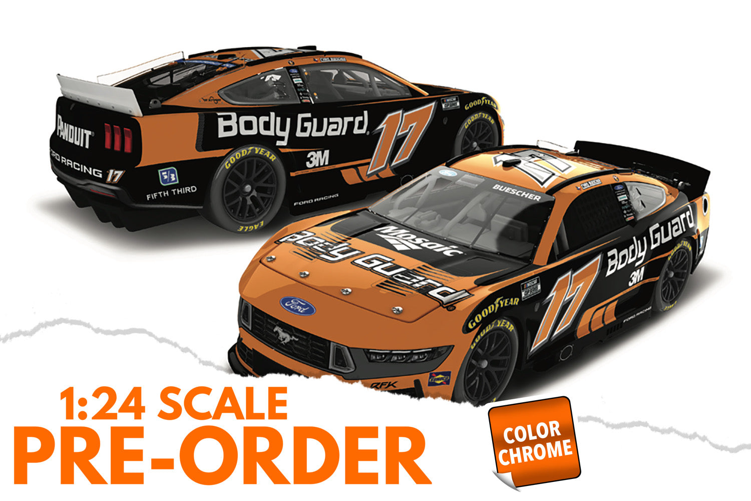 2026 Chris Buescher 1:24 Body Guard Greg Biffle Tribute COLOR CHROME Diecast