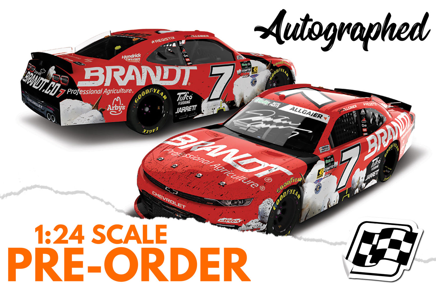 2026 Justin Allgaier 1:24 Brandt Phoenix Race Win AUTOGRAPHED Diecast
