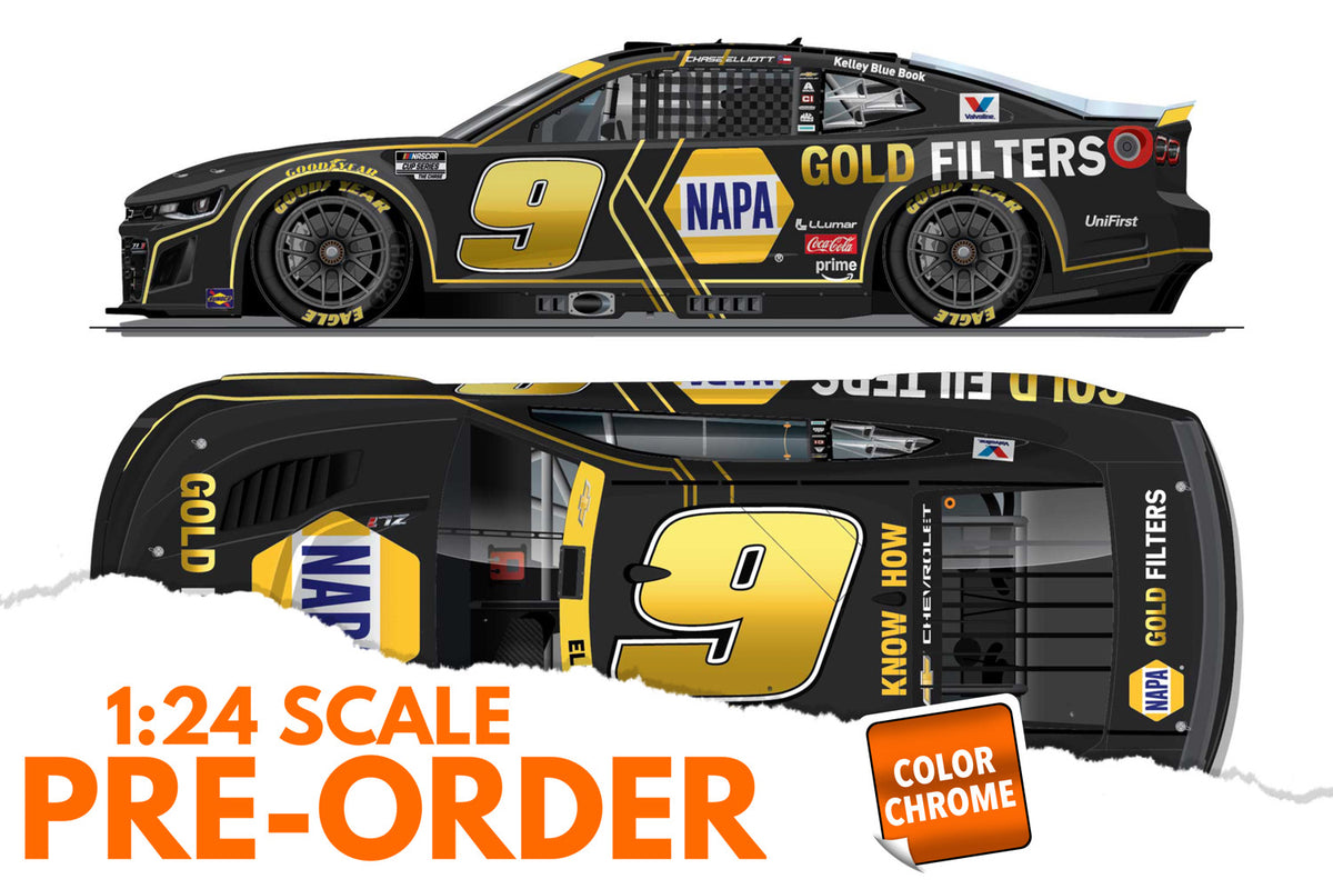 2026 Chase Elliott 1:24 NAPA Gold Filters COLOR CHROME NASCAR Diecast