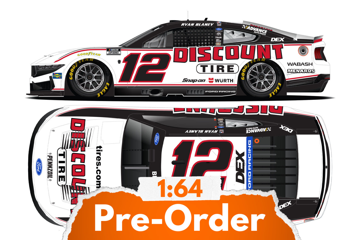 2026 Ryan Blaney 1:64 Discount Tire Diecast