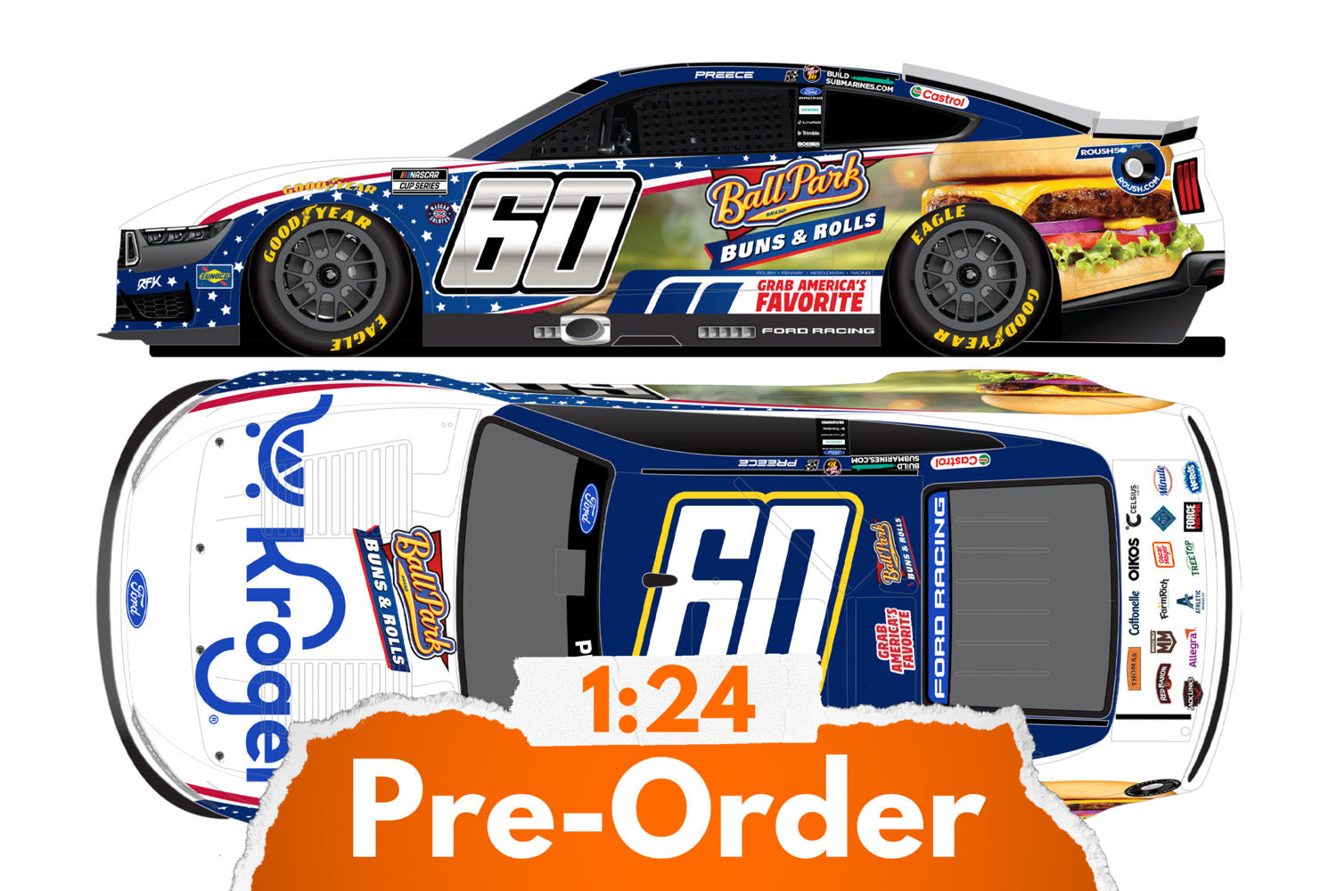 2026 Ryan Preece 1:24 Kroger / Ball Park Buns & Rolls Diecast