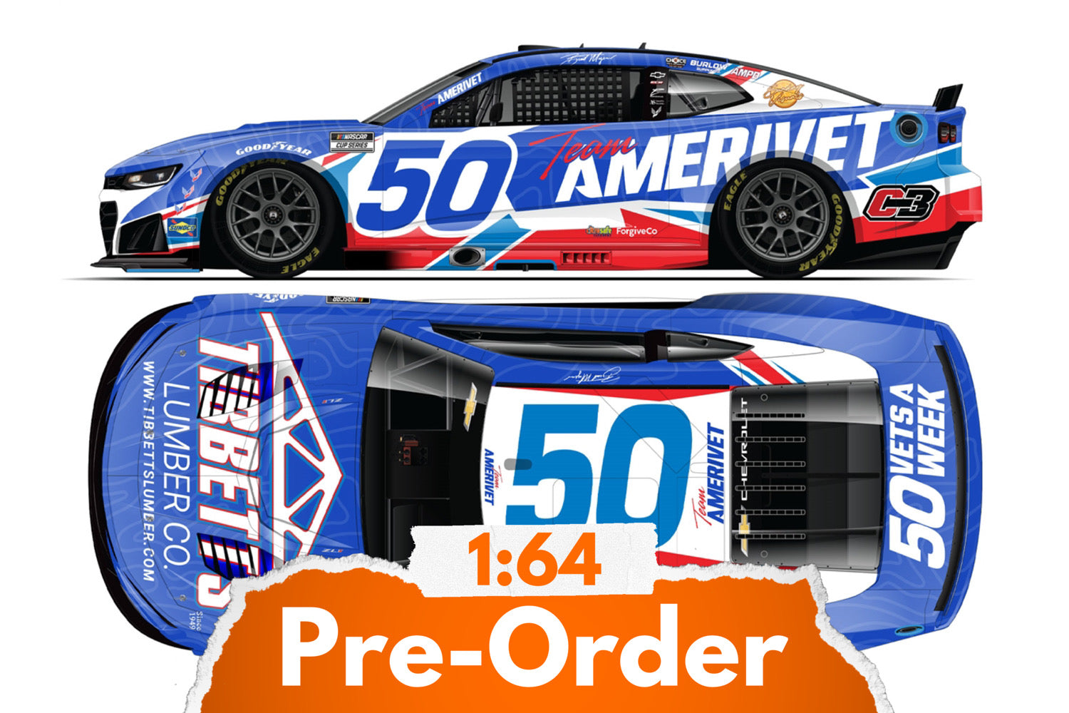 2026 Burt Myers 1:64 Tibbetts Lumber NASCAR Diecast