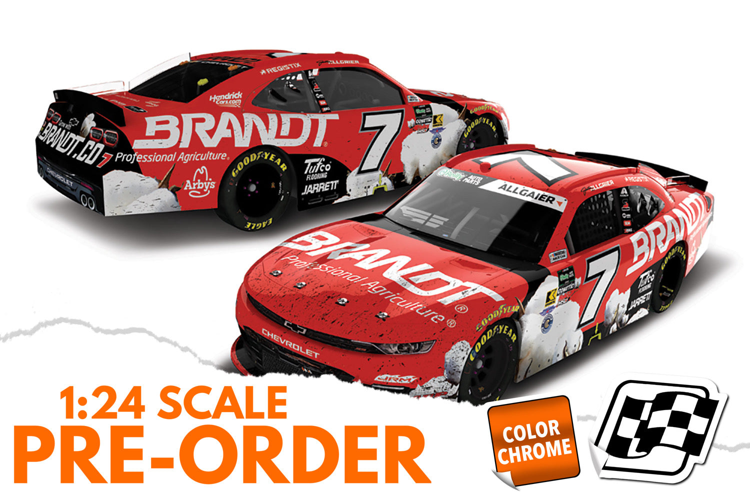 2026 Justin Allgaier 1:24 Brandt Phoenix Race Win COLOR CHROME Diecast