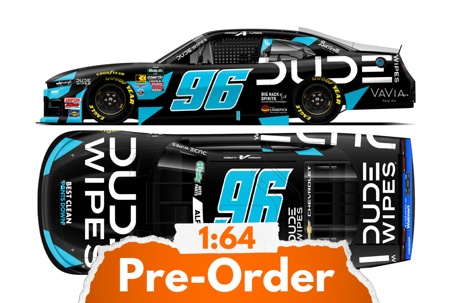 2026 Anthony Alfredo 1:64 Dude Wipes NASCAR Diecast