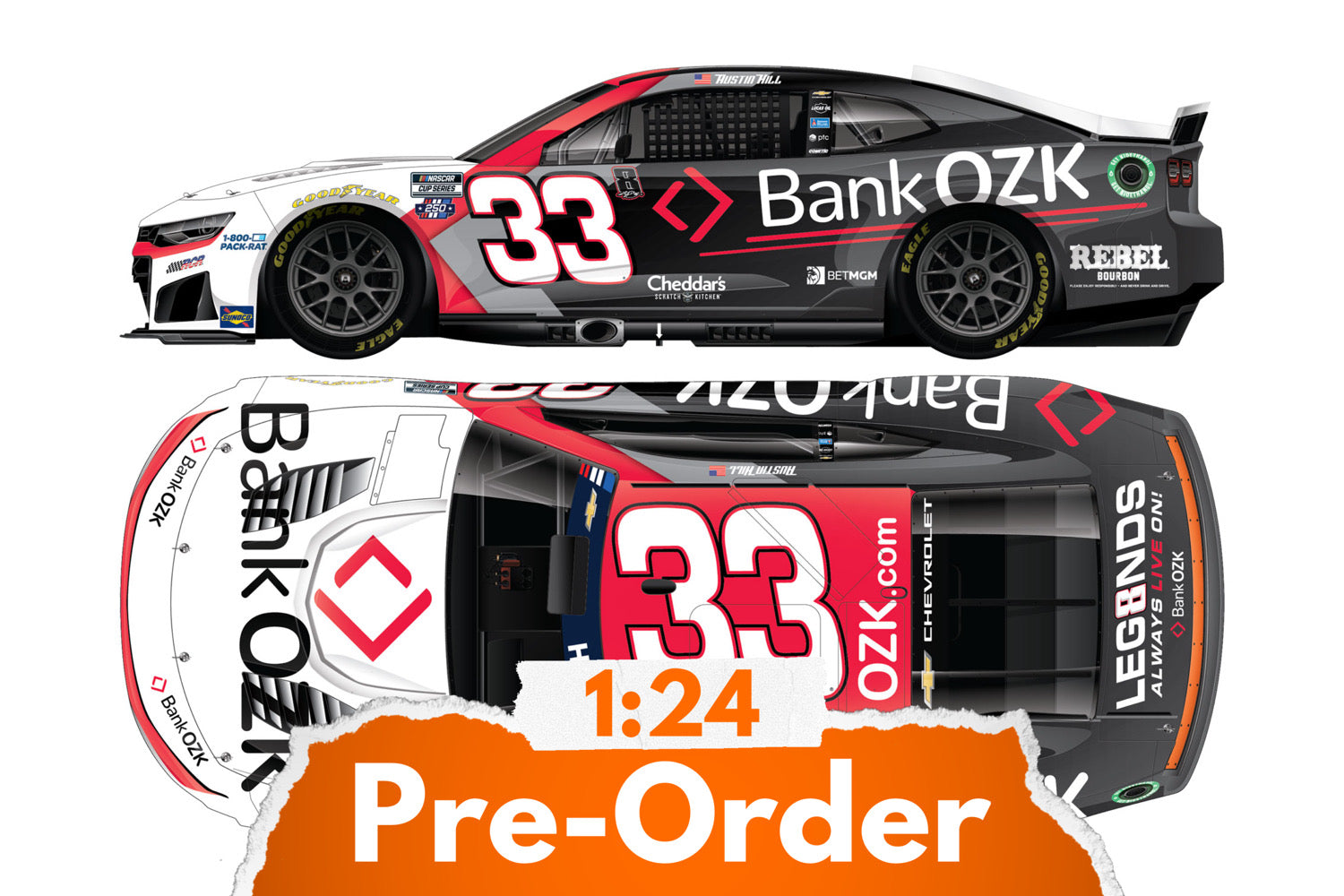 2026 Austin Hill 1:24 Bank OZK NASCAR Diecast