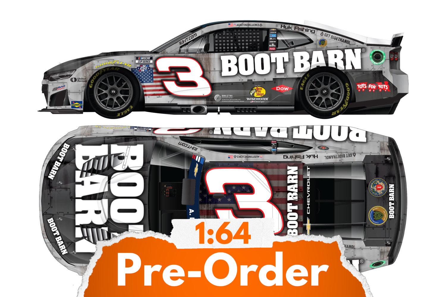 2026 Austin Dillon 1:64 Boot Barn Patriotic NASCAR Diecast