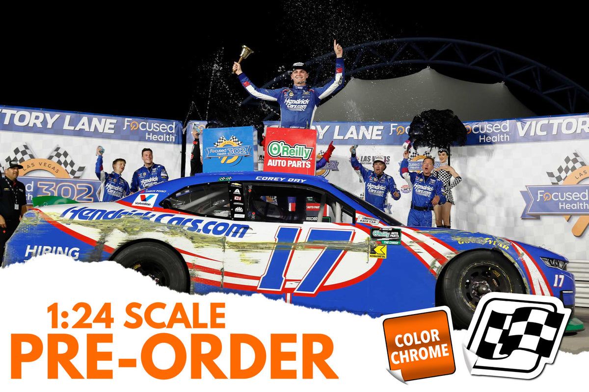 2026 Corey Day 1:24 Hendrickcars.com Las Vegas Race Win COLOR CHROME Diecast