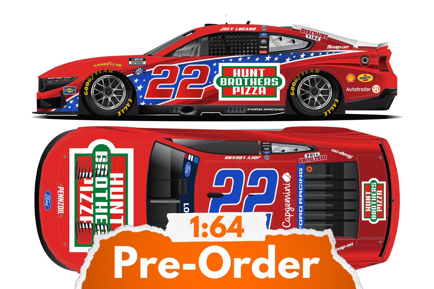 2026 Joey Logano 1:64 Hunt Brothers Pizza Red NASCAR Diecast