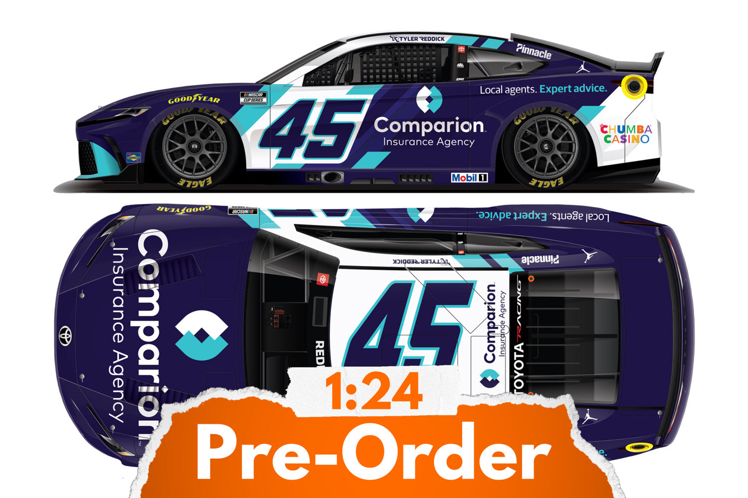 2026 Tyler Reddick 1:24 Comparion Insurance Agency Diecast