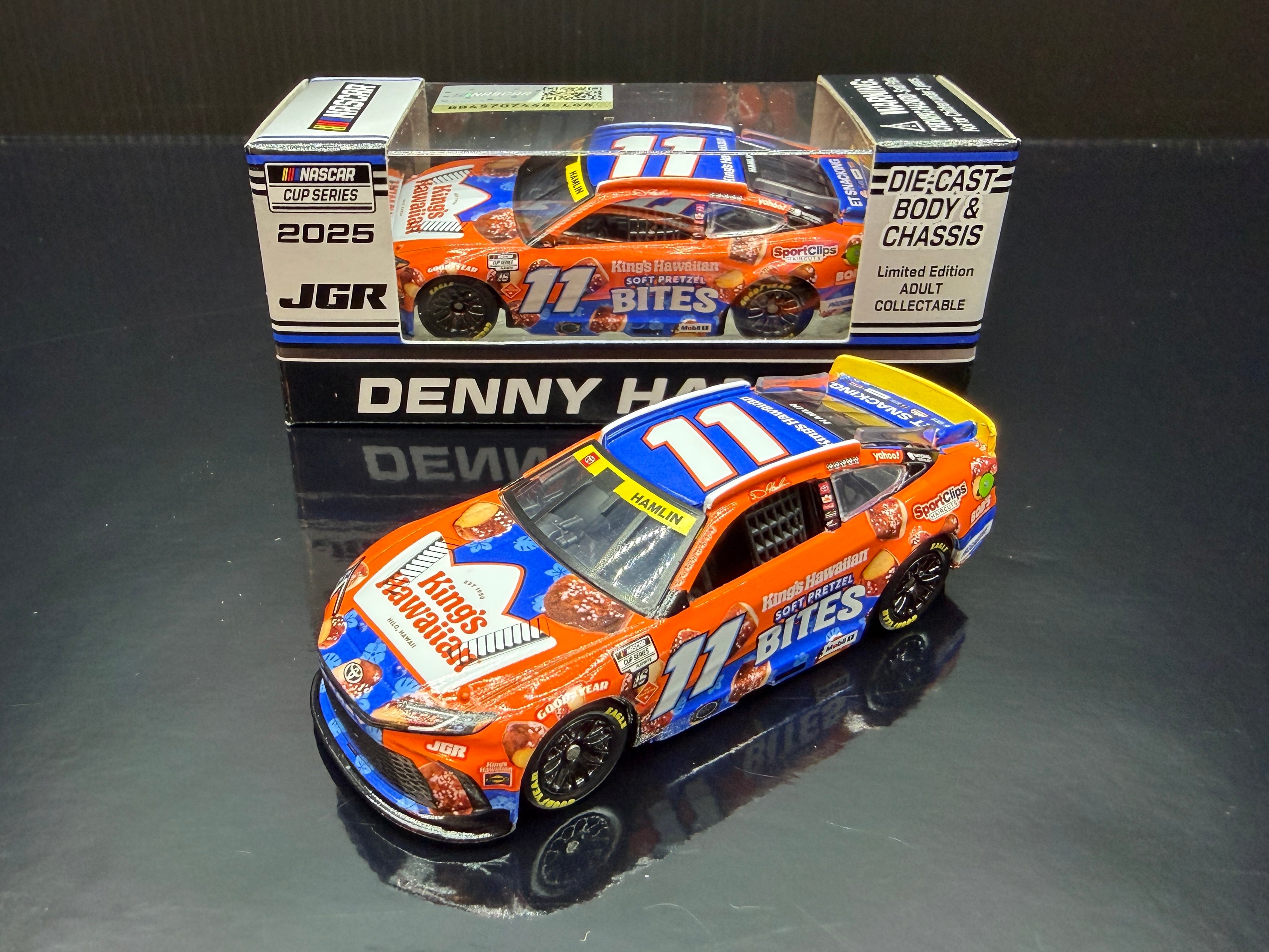 2025 Denny Hamlin 1:64 King's Hawaiian Soft Pretzel Bites Diecast