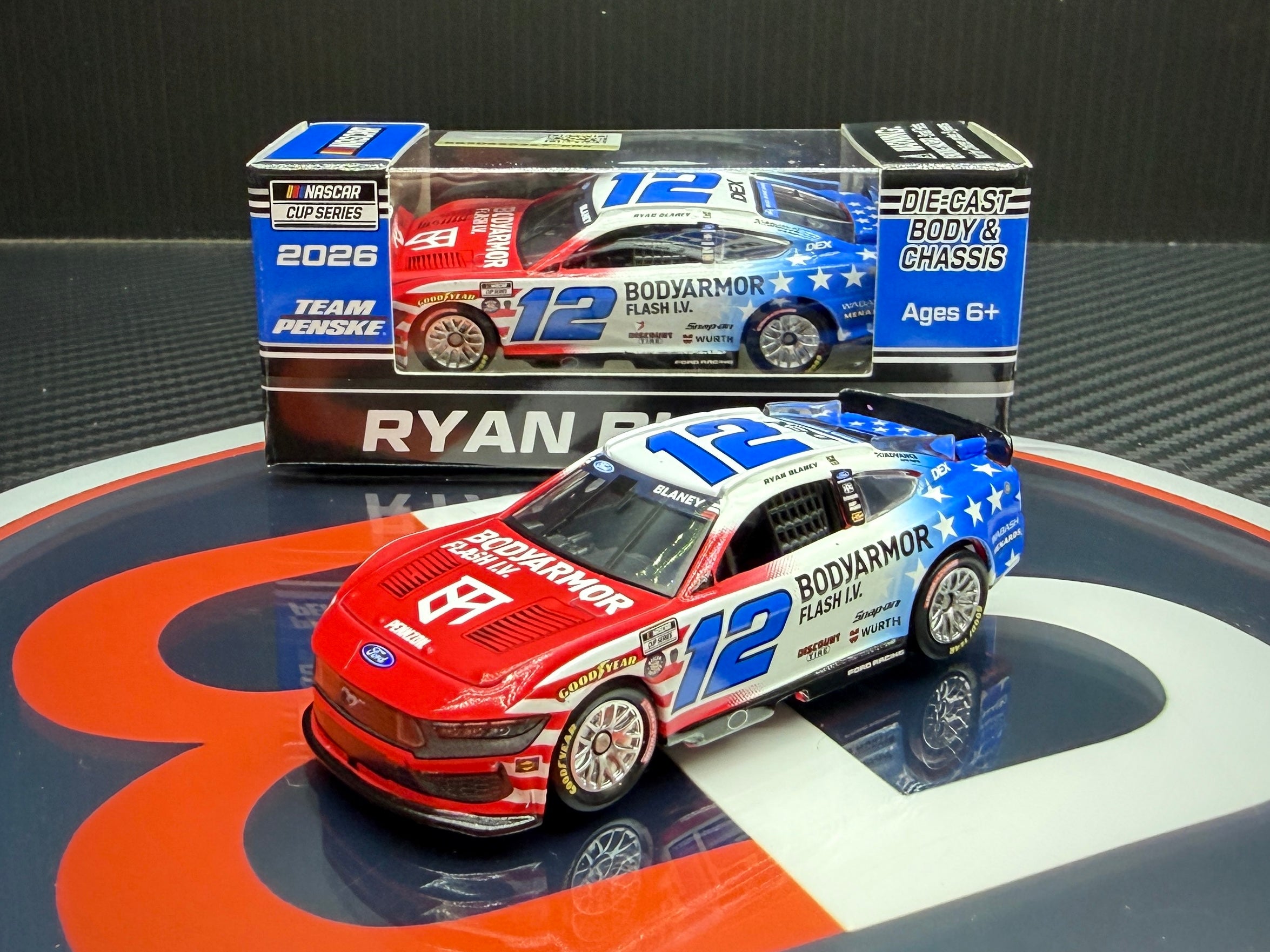 2026 Ryan Blaney 1:64 BodyArmor Patriotic Red White and Blue Diecast