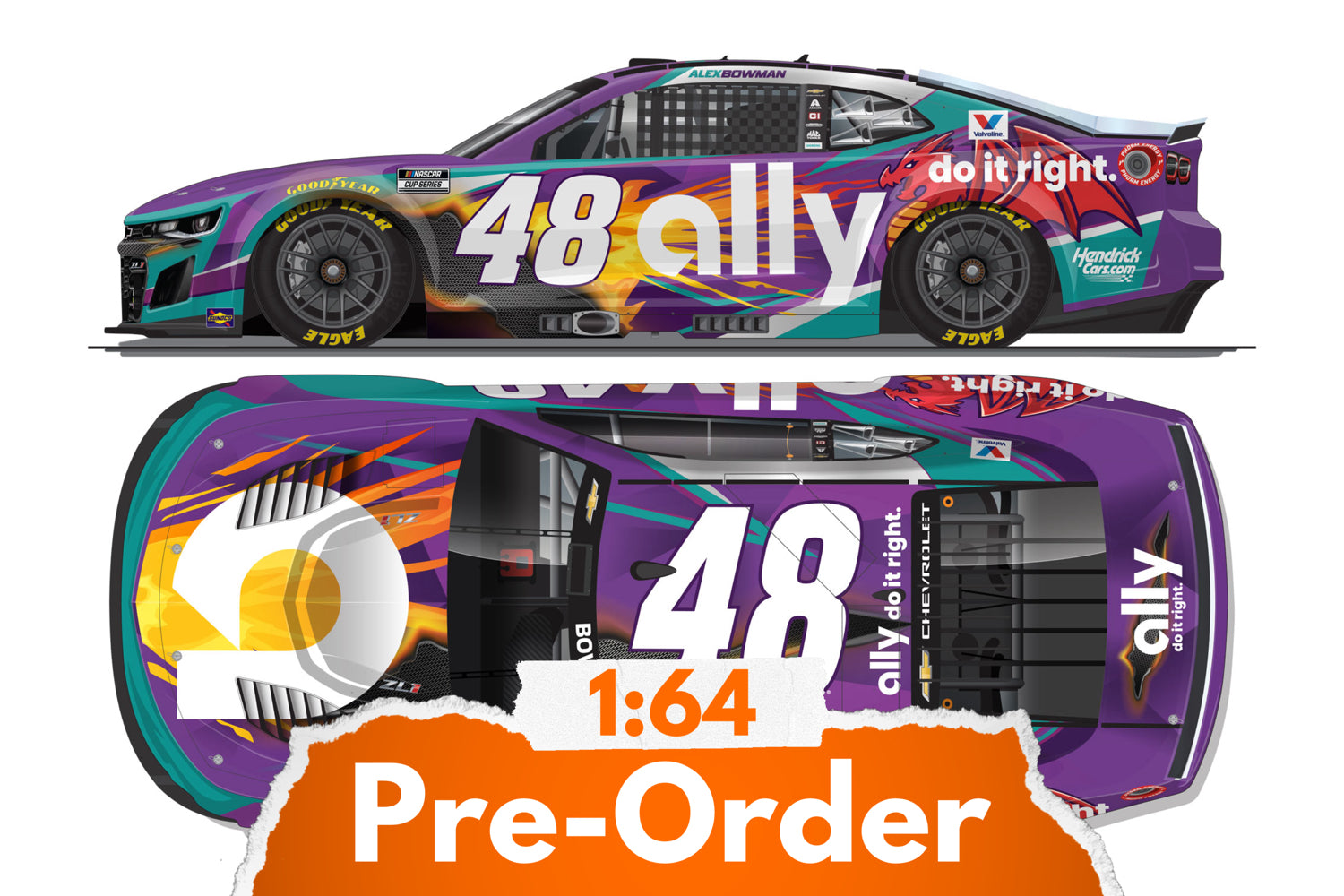 2026 Alex Bowman 1:64 Ally Dragons NASCAR Diecast