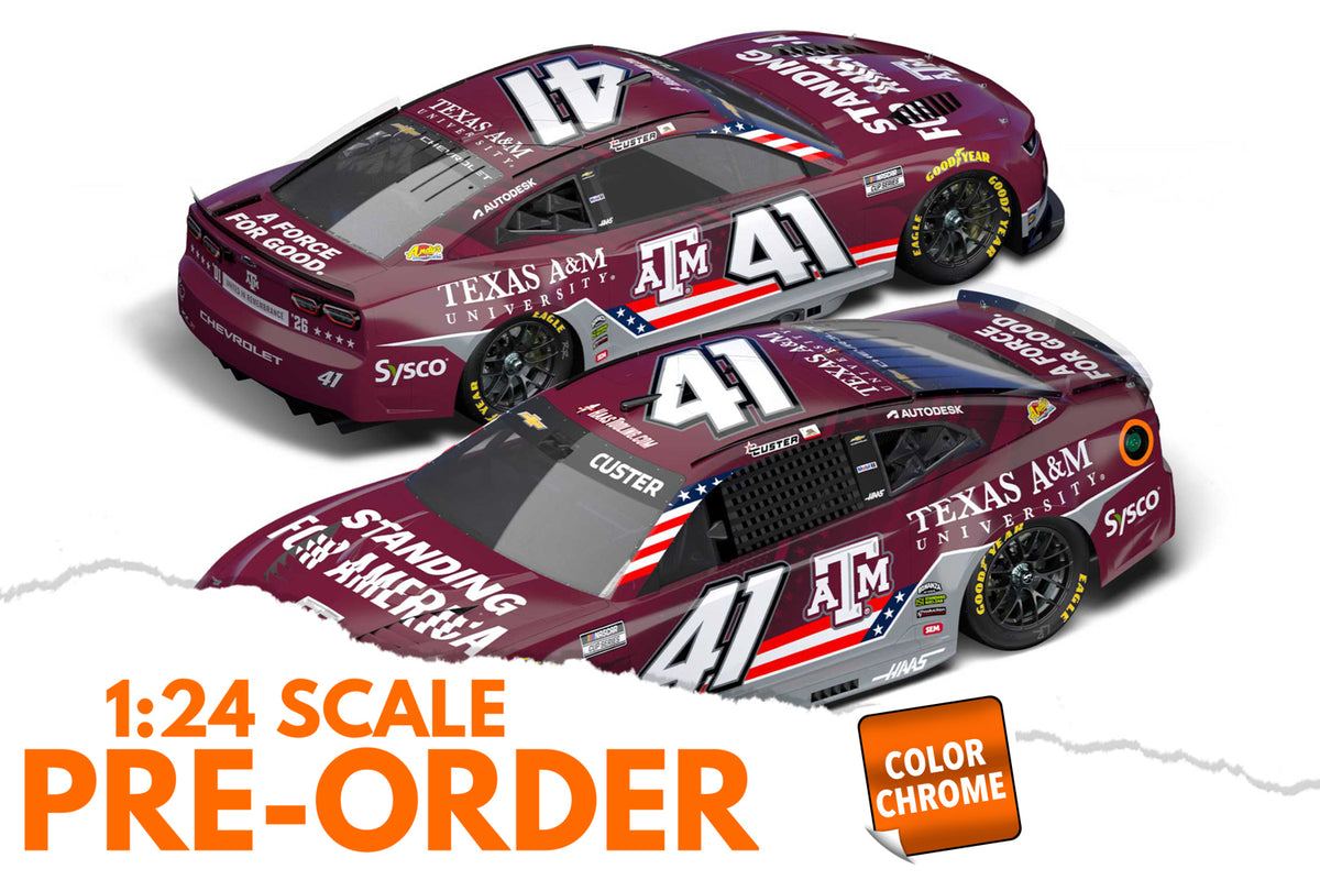 2026 Cole Custer 1:24 Texas A&M Standing For America COLOR CHROME NASCAR Diecast