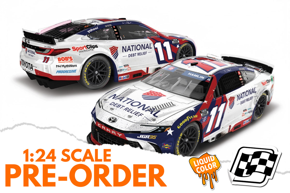 2026 Denny Hamlin 1:24 National Debt Relief Michigan Race Win LIQUID COLOR Diecast