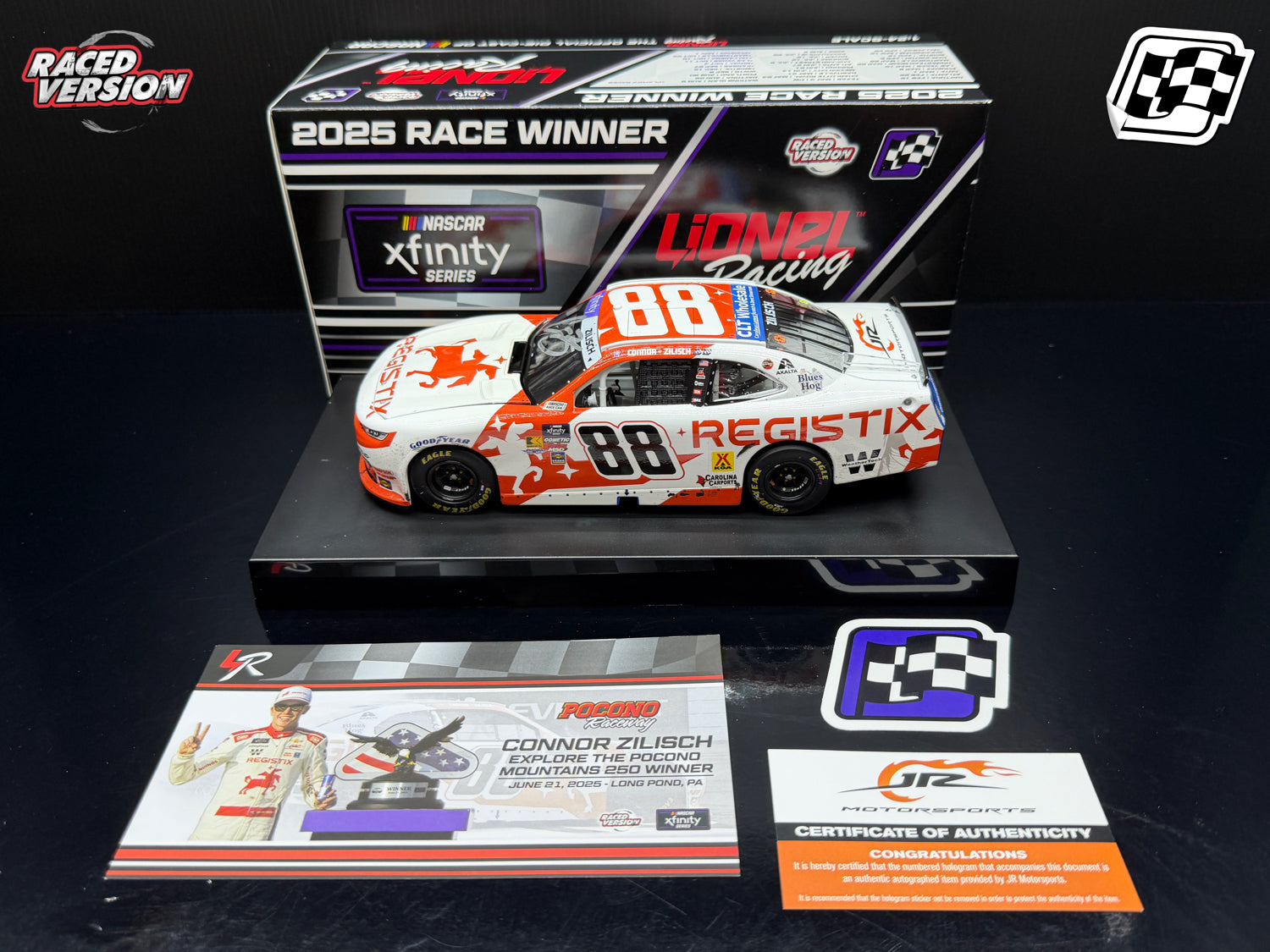 2025 Connor Zilisch 1:24 Registix Pocono Race Win Diecast (Autographed)