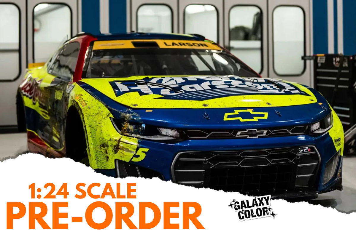 2026 Kyle Larson 1:24 HendrickCars.com Tribute Las Vegas RACED VERSION GALAXY (BLACK) Diecast