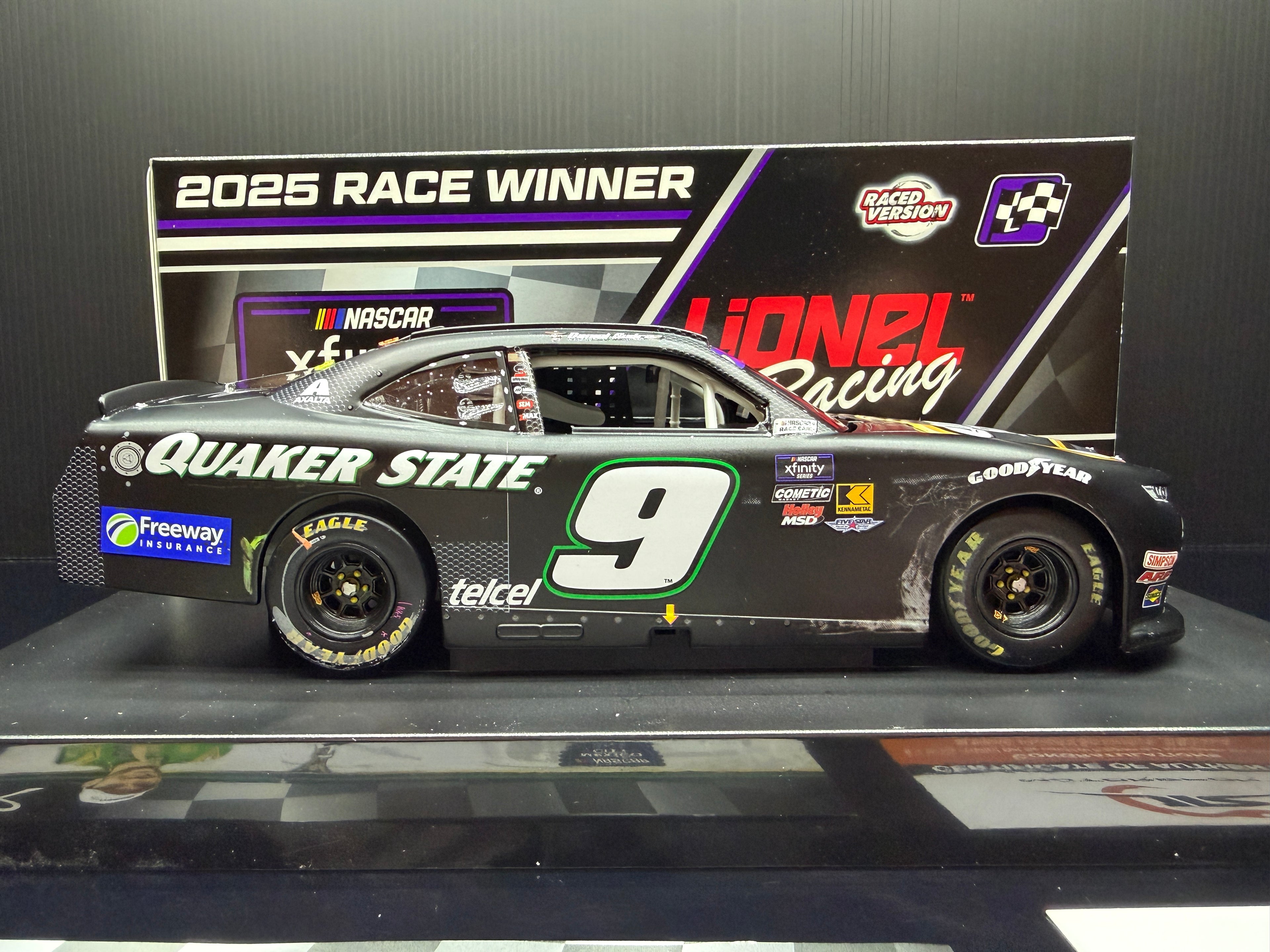 2025 Daniel Suarez 1:24 Quaker State Mexico City Race Win Diecast (Autographed)