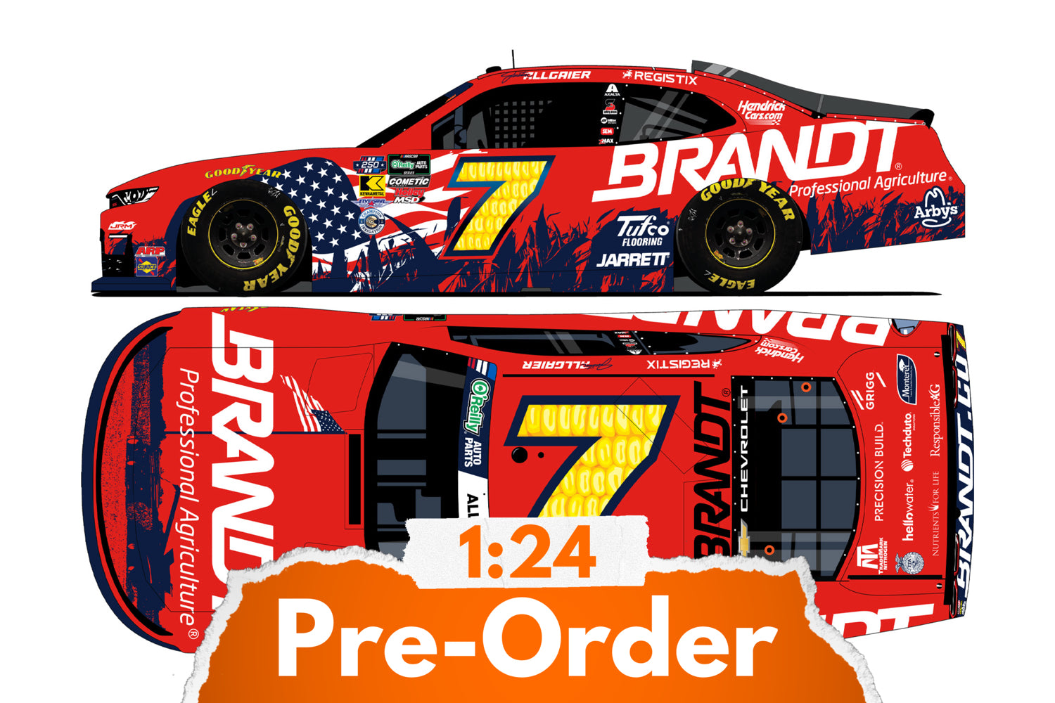 2026 Justin Allgaier 1:24 Brandt Patriotic NASCAR Diecast