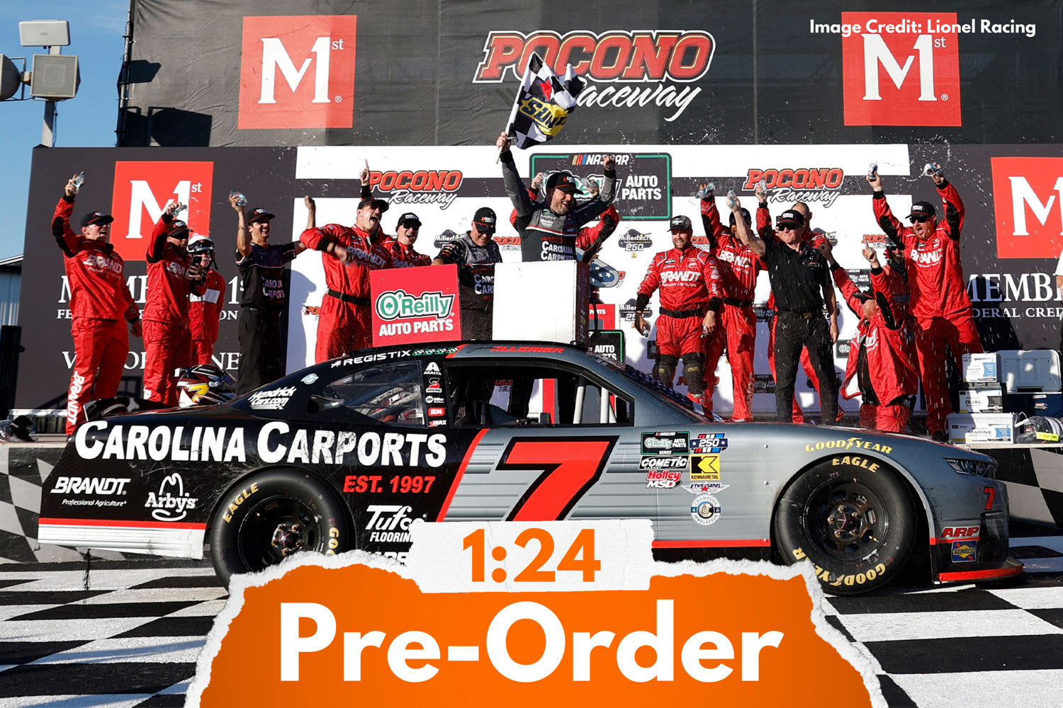 2026 Justin Allgaier 1:24 Carolina Carports Pocono Race Win Diecast