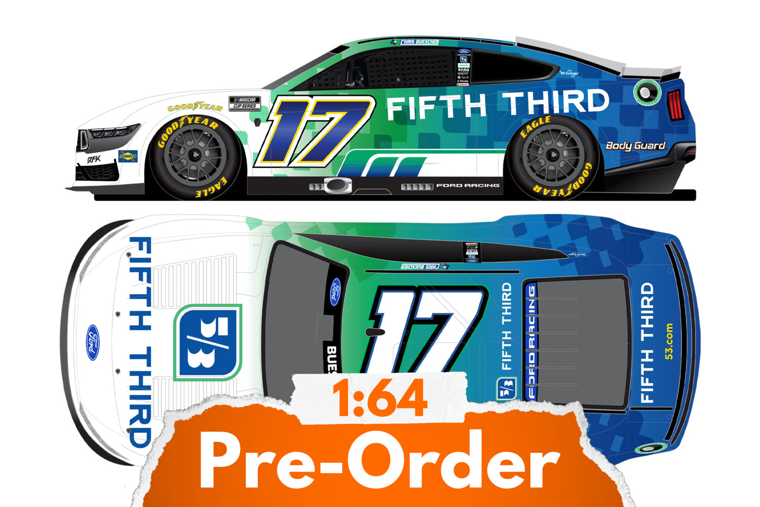 2026 Chris Buescher 1:64 Fifth Third NASCAR Diecast