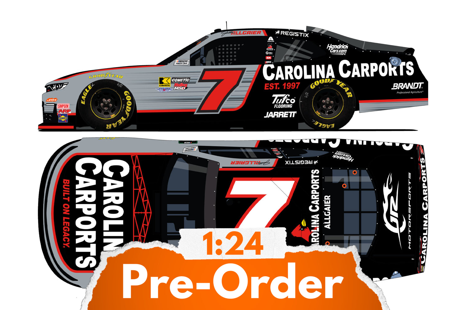 2026 Justin Allgaier 1:24 Carolina Carports NASCAR Diecast