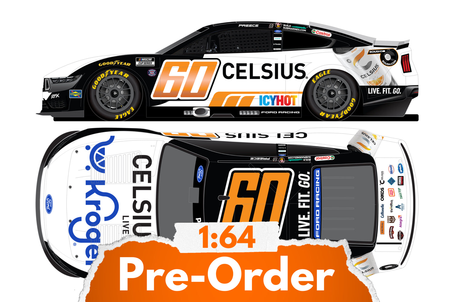2026 Ryan Preece 1:64 Kroger / Celsius NASCAR Diecast